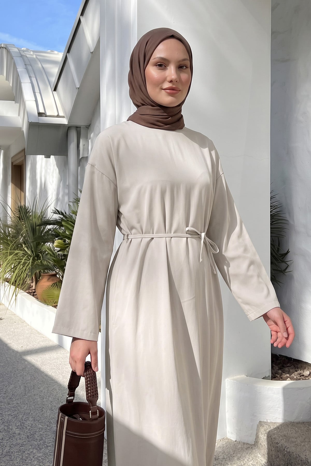 Sultan Basic Elbise 0001 - EKRU |  