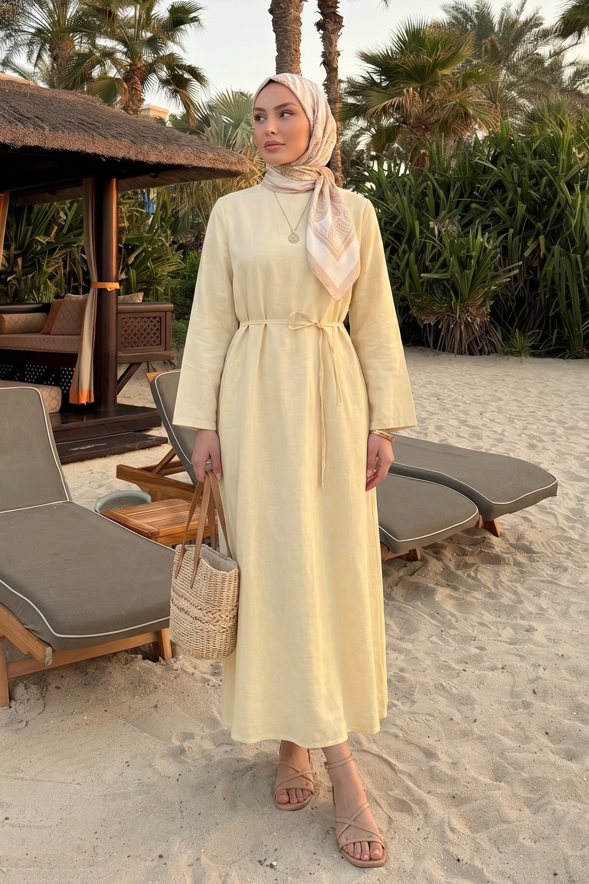 Sultan Basic Elbise 0001 - TEREYAĞ SARISI |  
