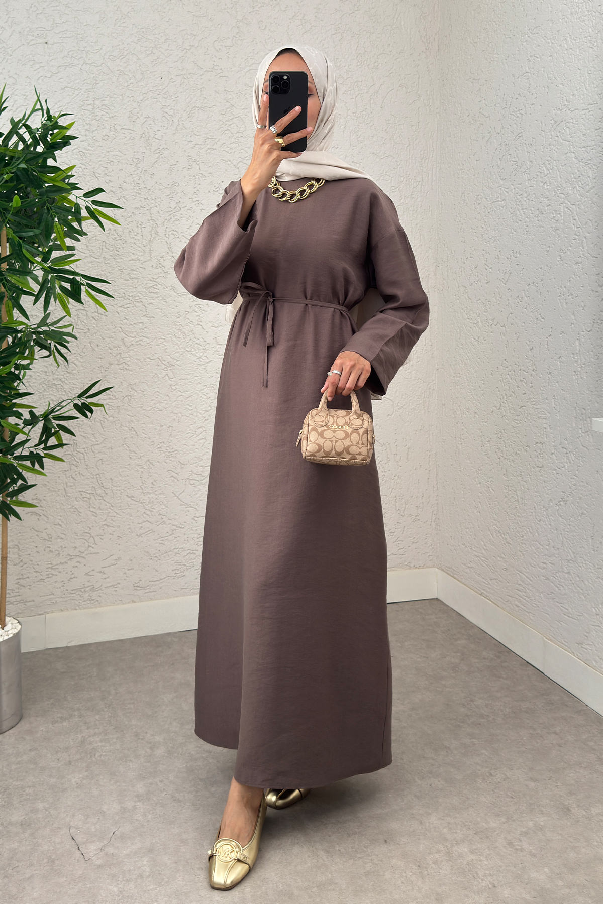 Sultan Basic Elbise 0001 - KESTANE |  