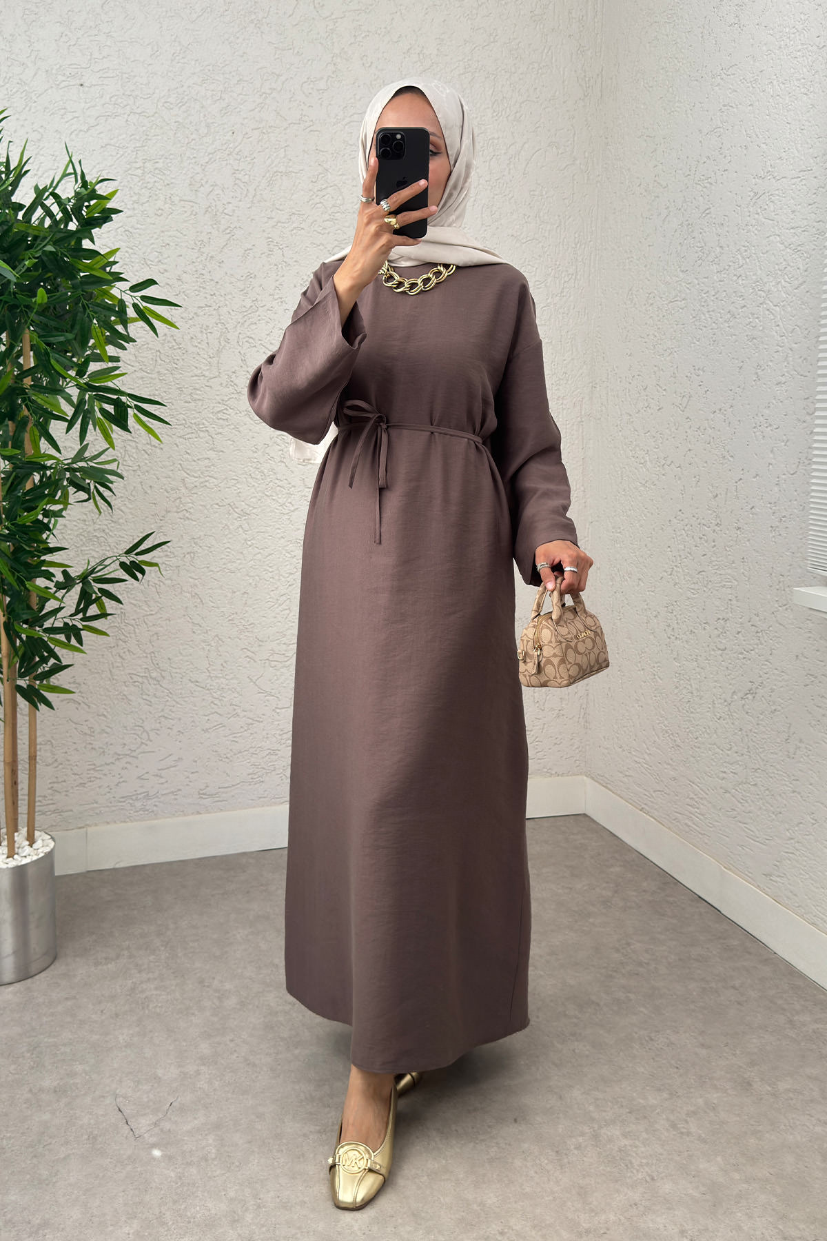 Sultan Basic Elbise 0001 - KESTANE |  