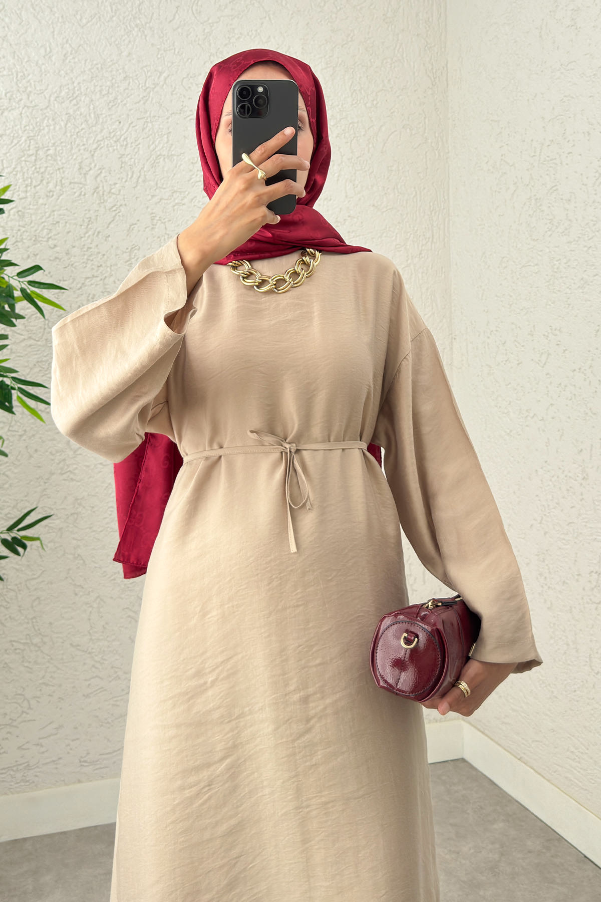 Sultan Basic Elbise 0001 - TAŞ RENGİ |  