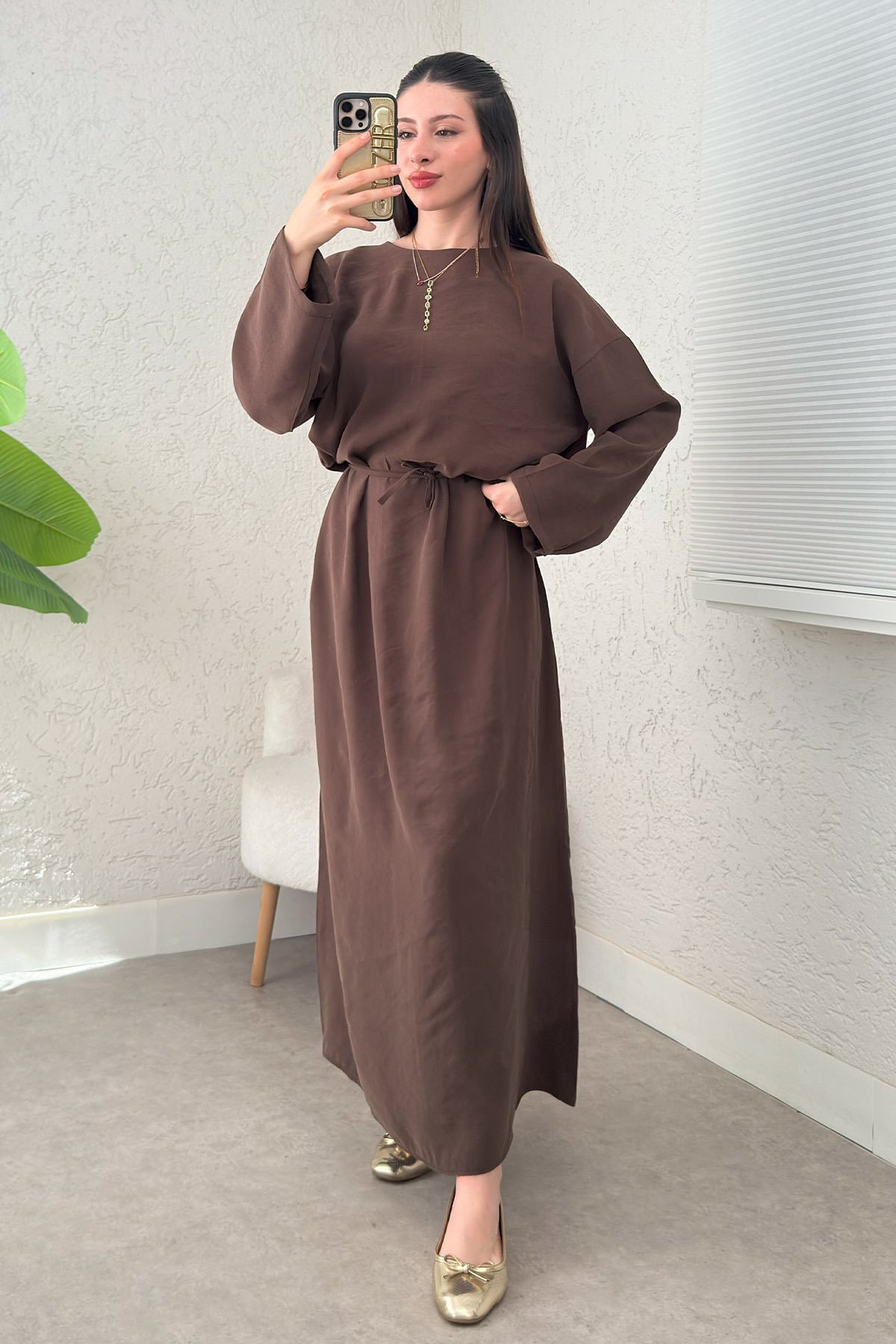 Sultan Basic Elbise 0001 - KAHVRENGİ |  