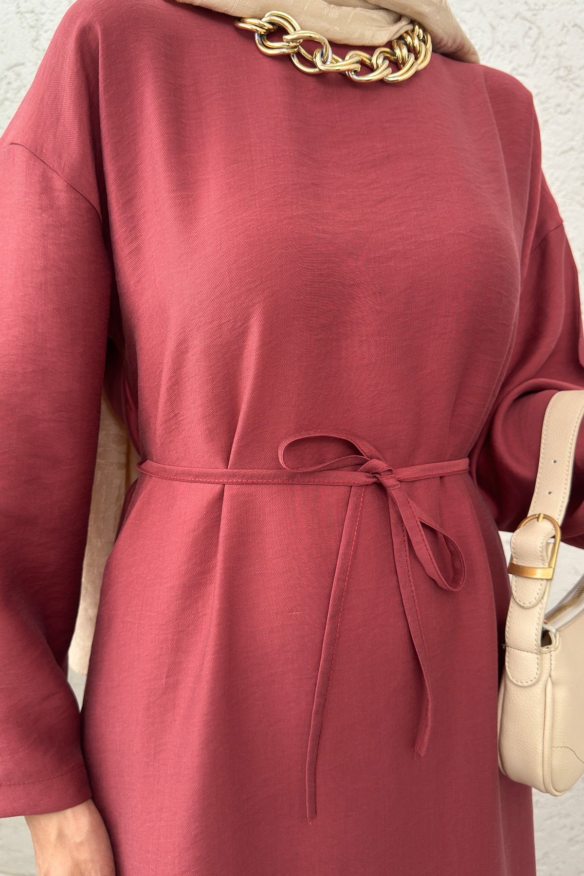 Sultan Basic Elbise 0001 - BORDO |  