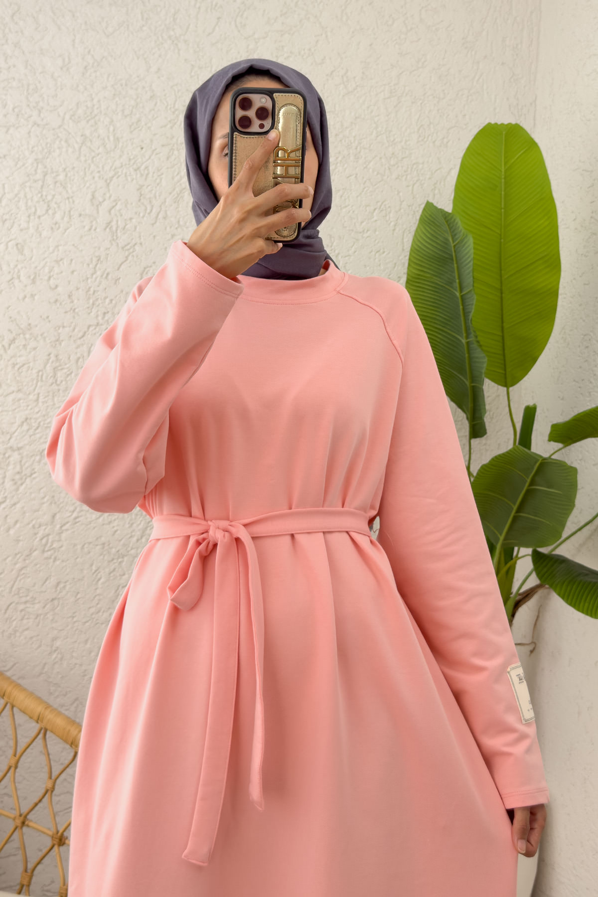 İki İplik Kuşaklı Elbise 0007 - SOMON |  