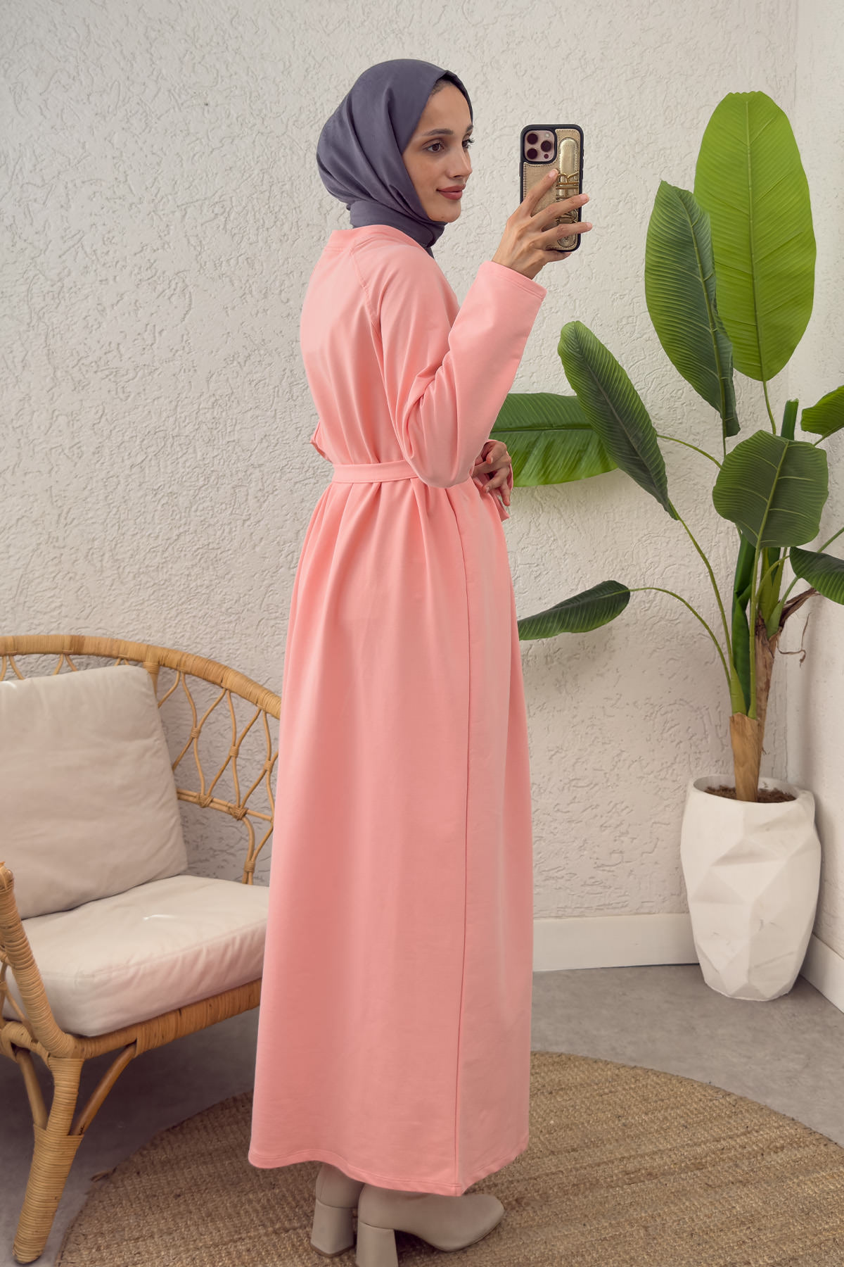 İki İplik Kuşaklı Elbise 0007 - SOMON |  