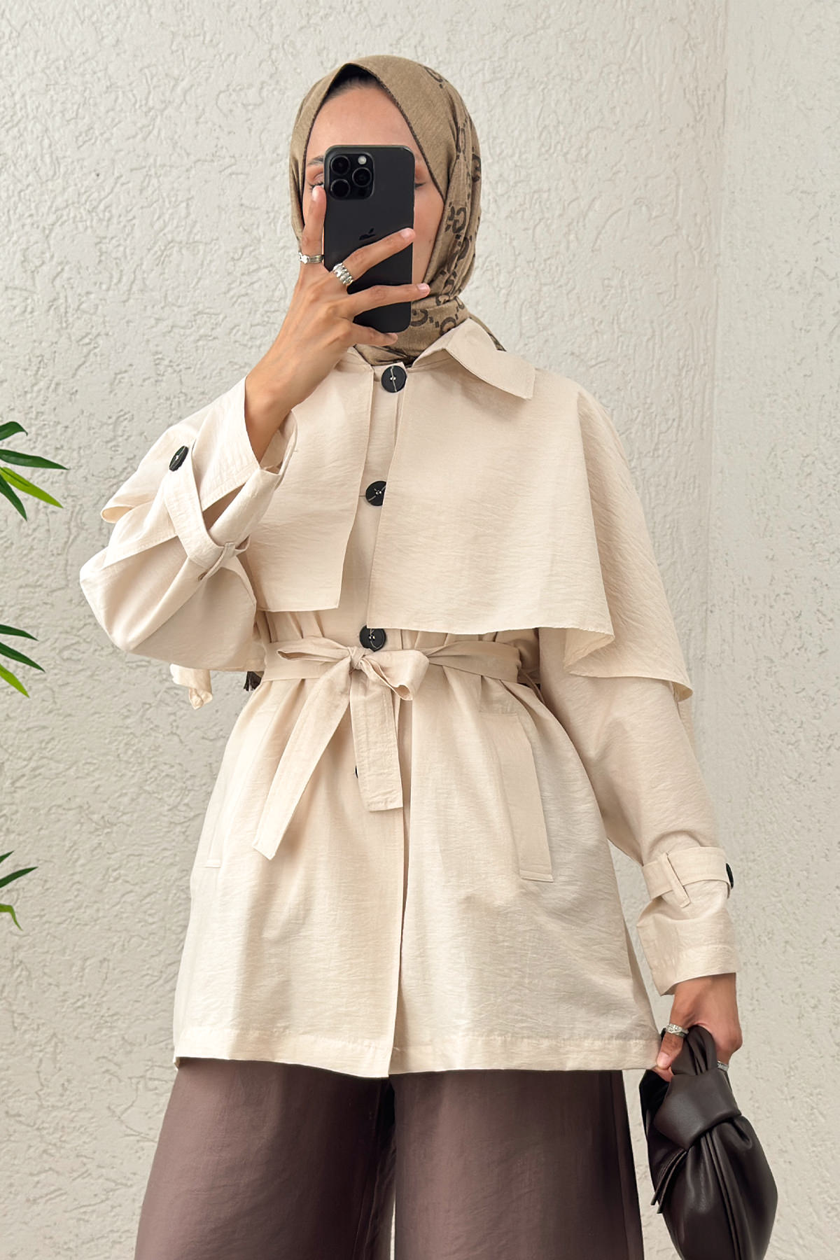 Panço Detaylı Trençkot 0009 - BEJ |  