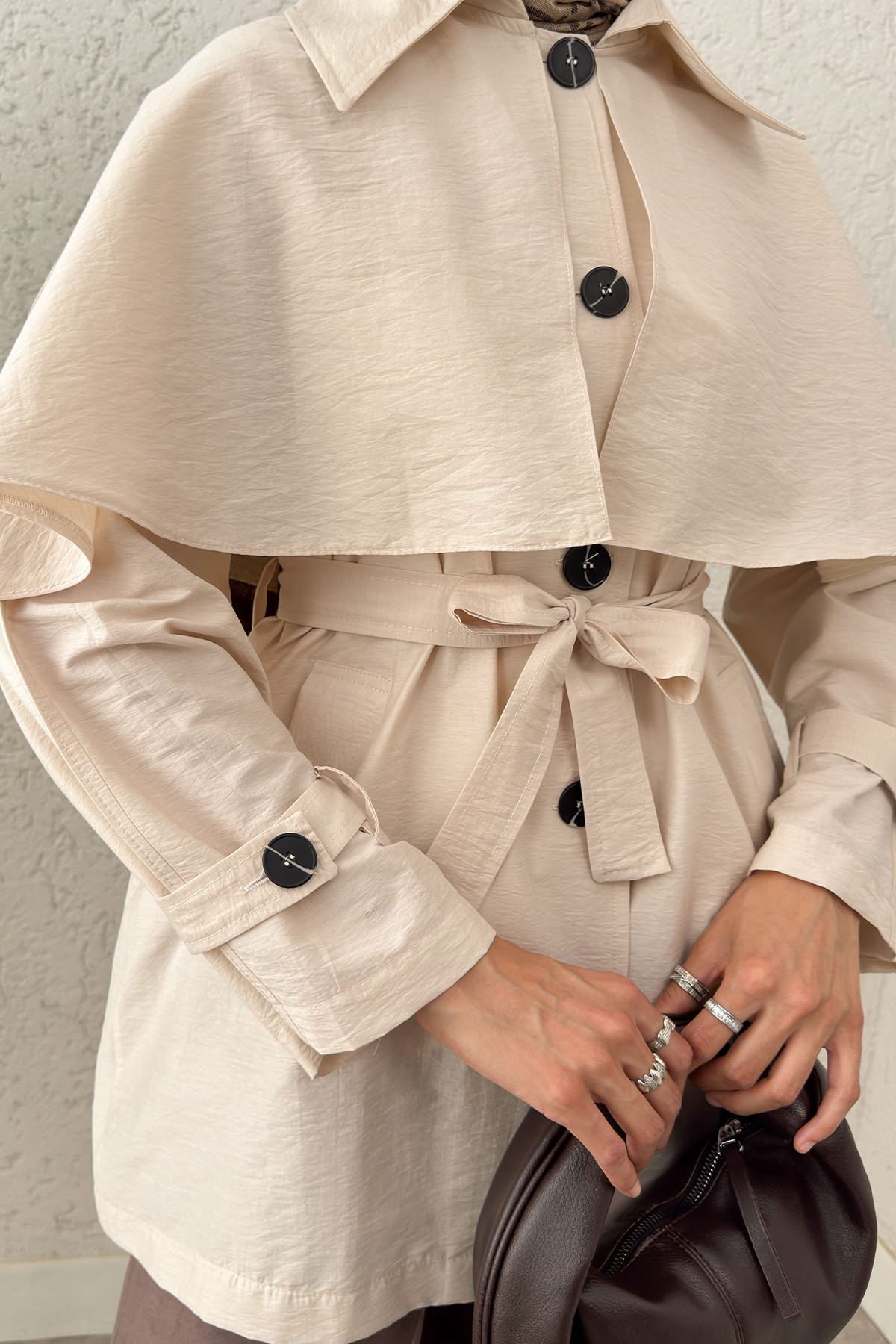 Panço Detaylı Trençkot 0009 - BEJ |  