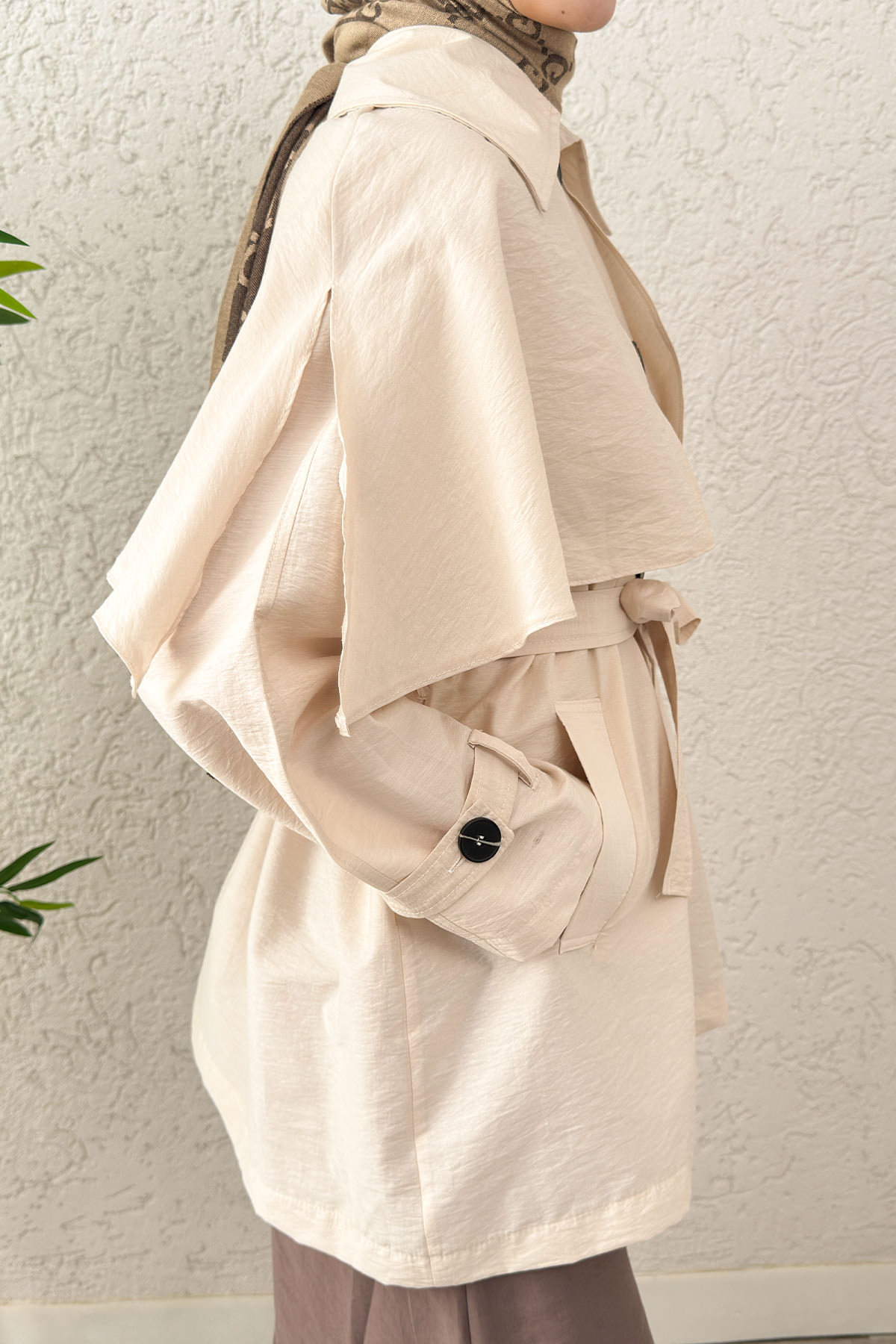 Panço Detaylı Trençkot 0009 - BEJ |  