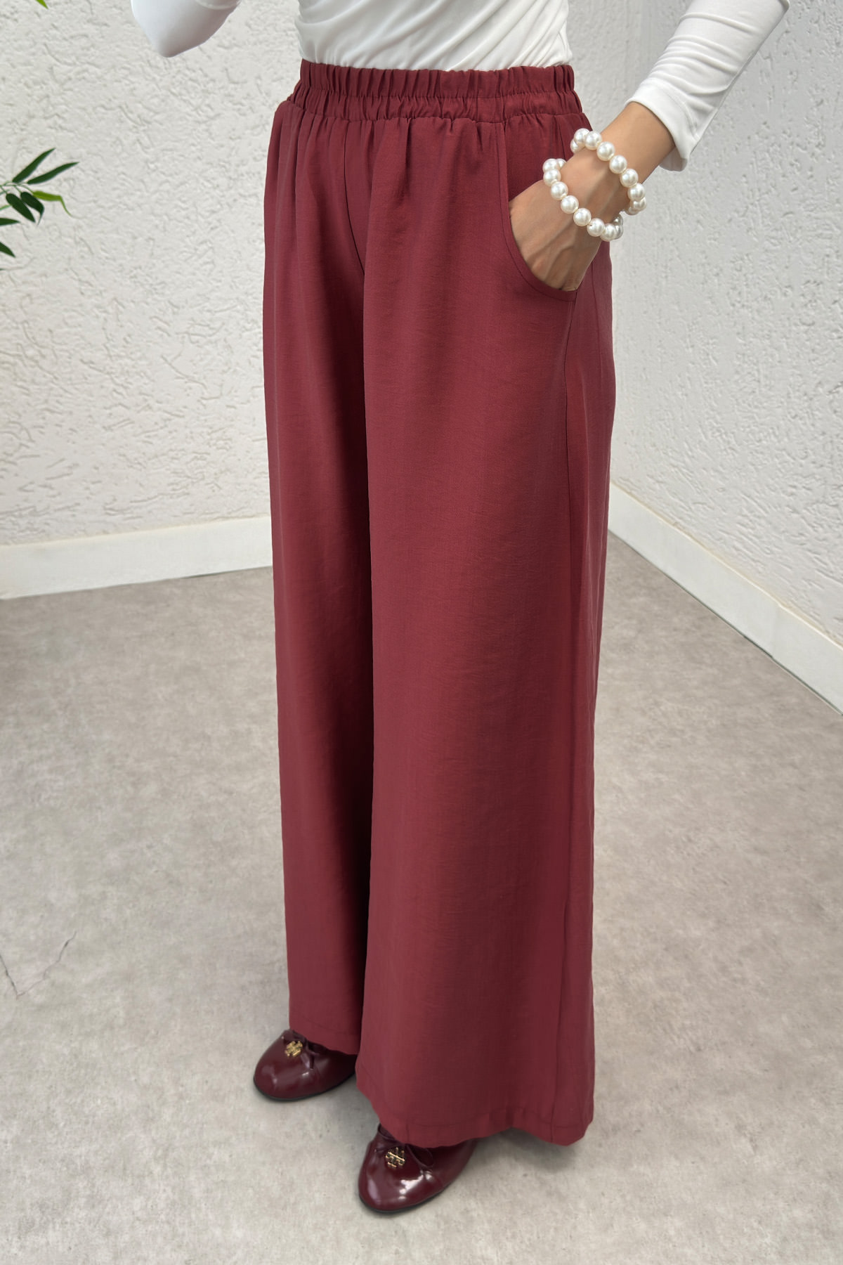 Boru Paça Pantolon 0012 - BORDO |  