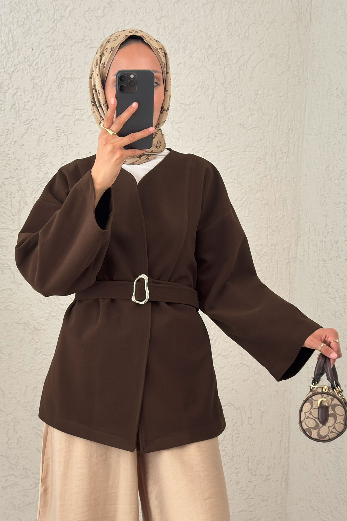 Premium Kaşe Kaban 0019 - KAHVERENGİ |  