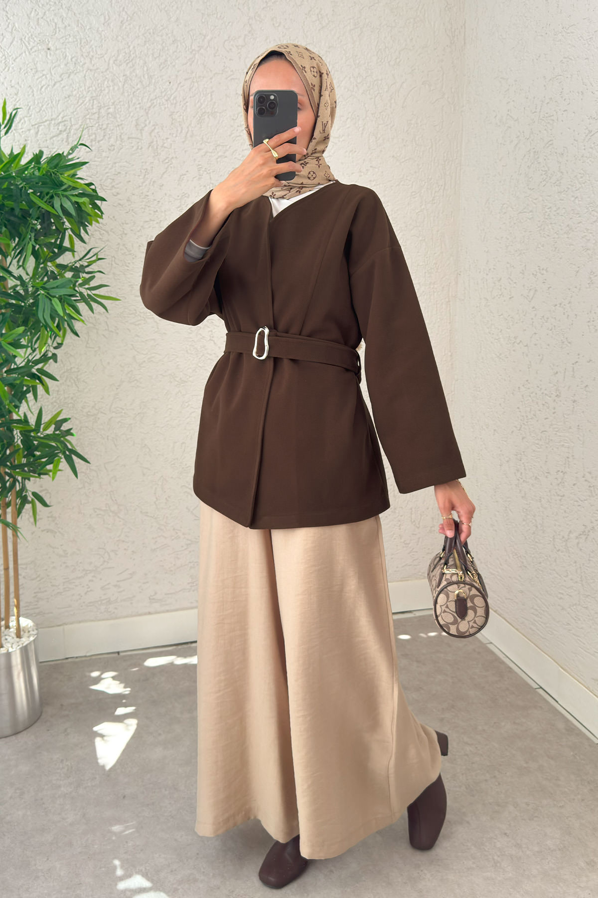 Premium Kaşe Kaban 0019 - KAHVERENGİ |  