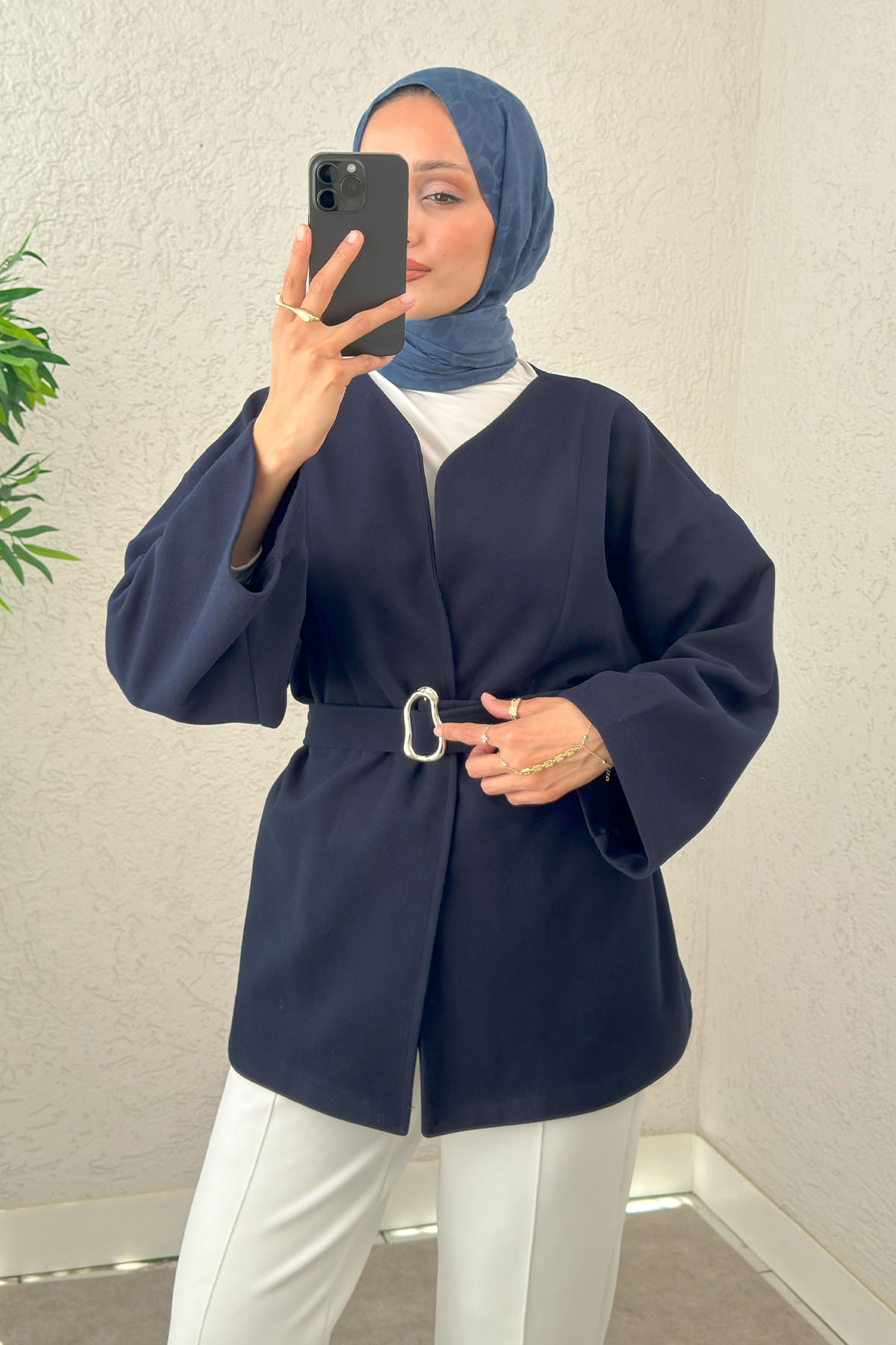 Premium Kaşe Kaban 0019 - LACİVERT |  