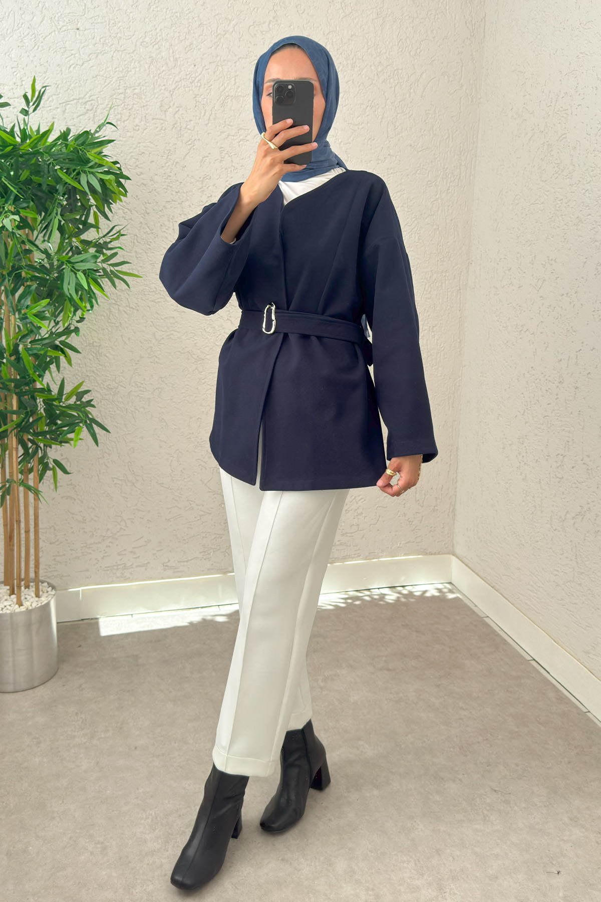 Premium Kaşe Kaban 0019 - LACİVERT |  