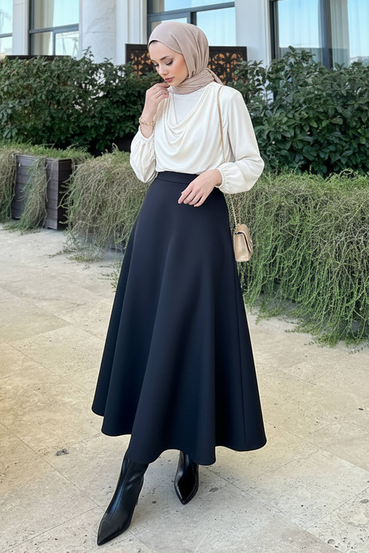 Scuba Kloş Etek 0023 - SİYAH |  