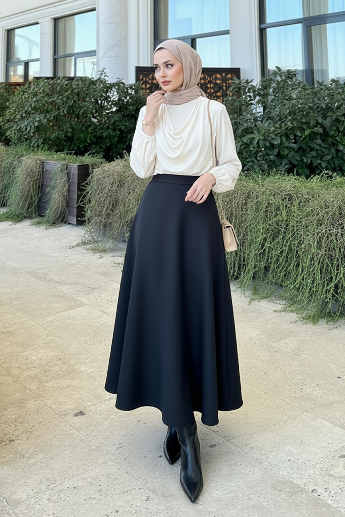 Scuba Kloş Etek 0023 - SİYAH |  