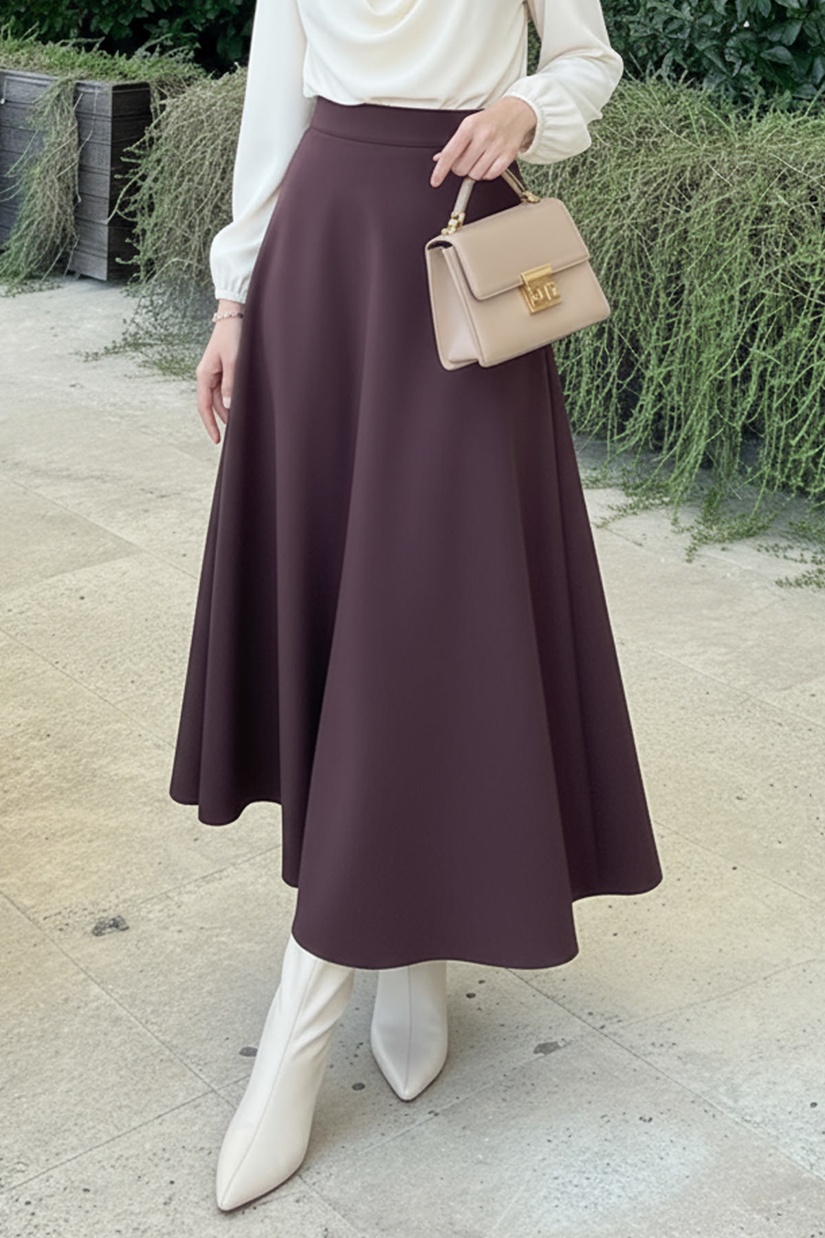 Scuba Kloş Etek 0023 - KOYU MOR |  