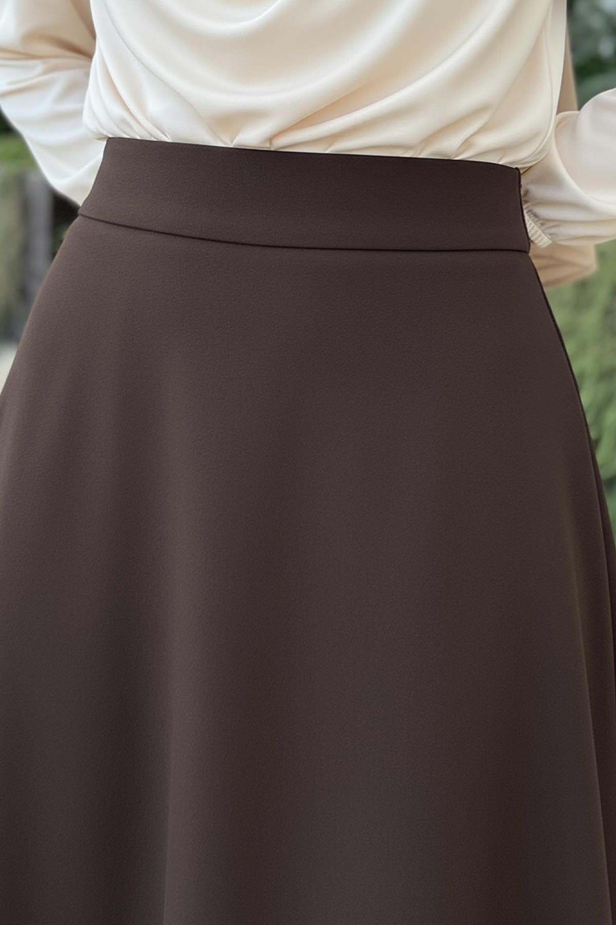 Scuba Kloş Etek 0023 - KOYU KAHVERENGİ |  