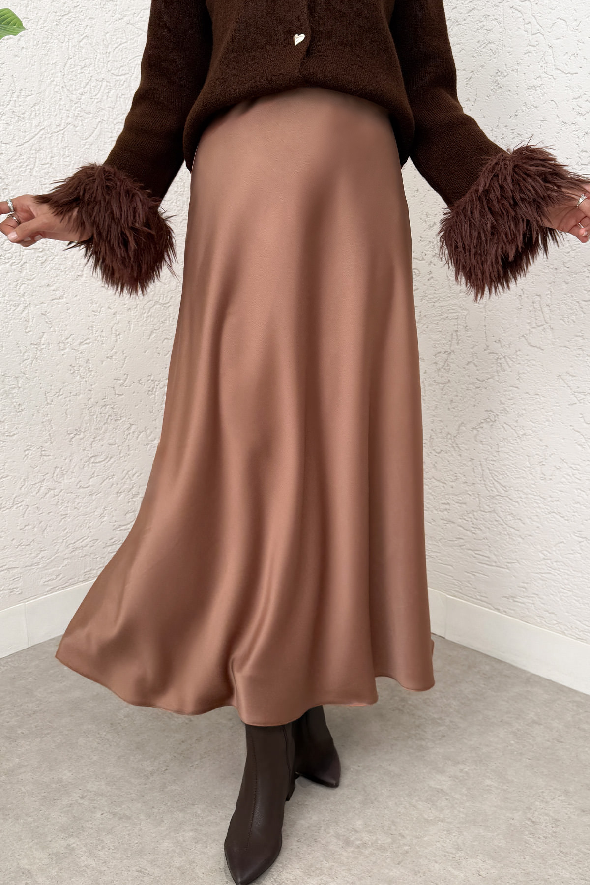 A Kesim Saten Etek 0031 - CAMEL |  