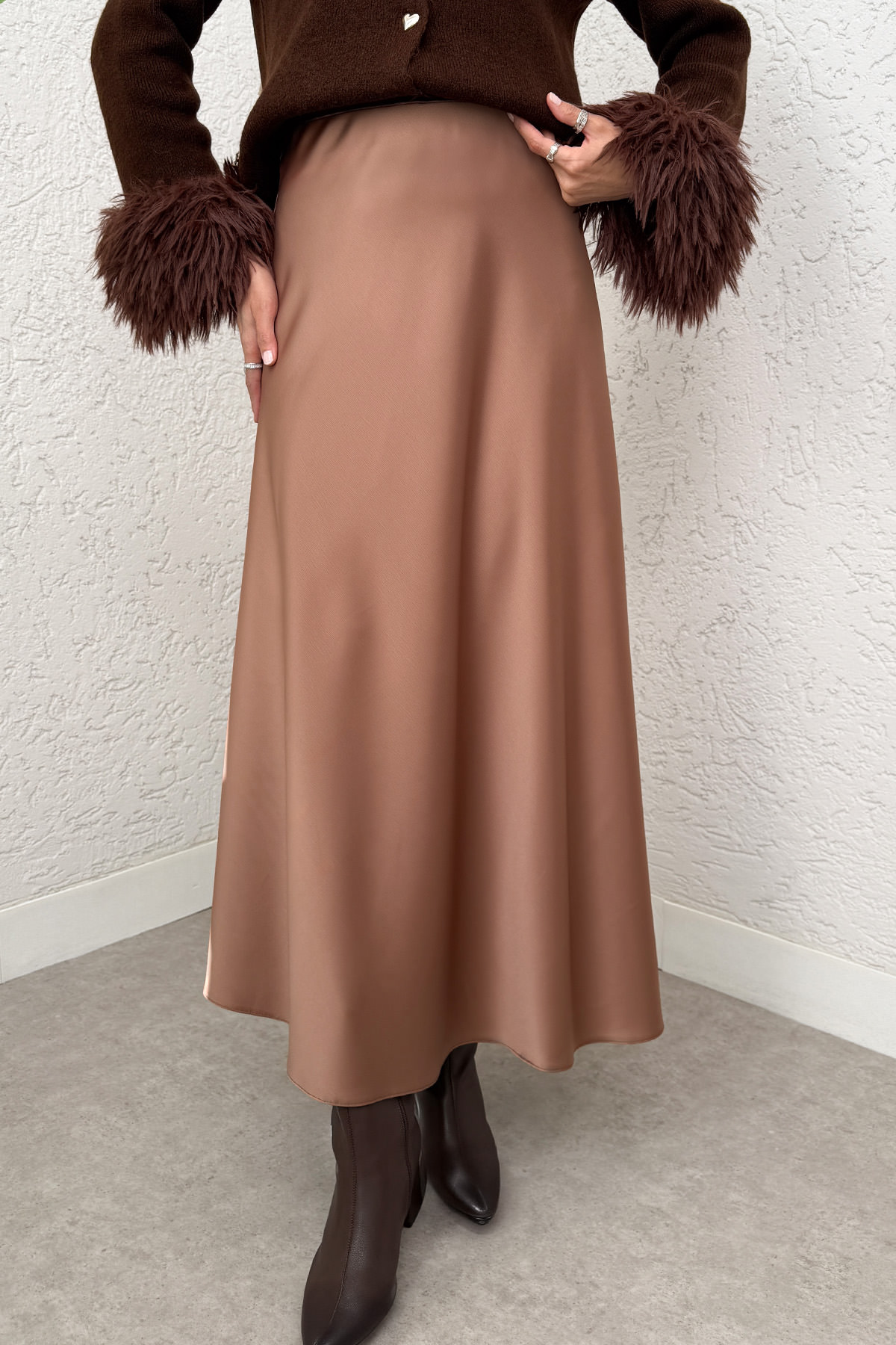 A Kesim Saten Etek 0031 - CAMEL |  