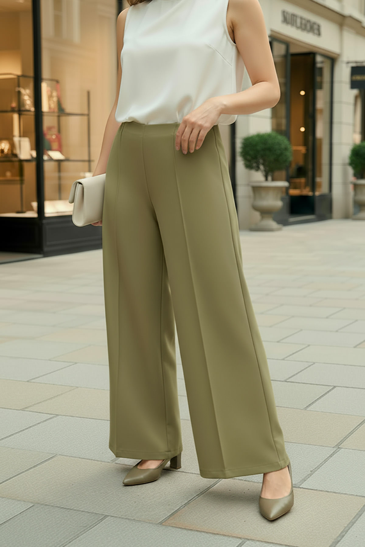 Likralı Scuba Pantolon 0033 - AÇIK HAKİ |  