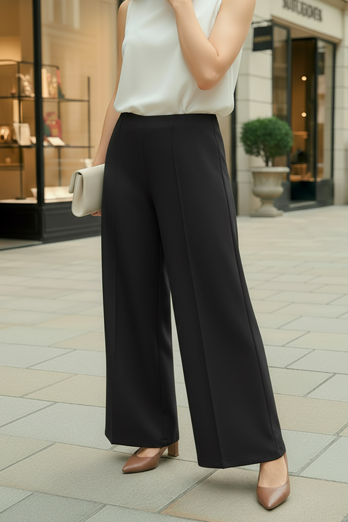 Likralı Scuba Pantolon 0033 - SİYAH |  