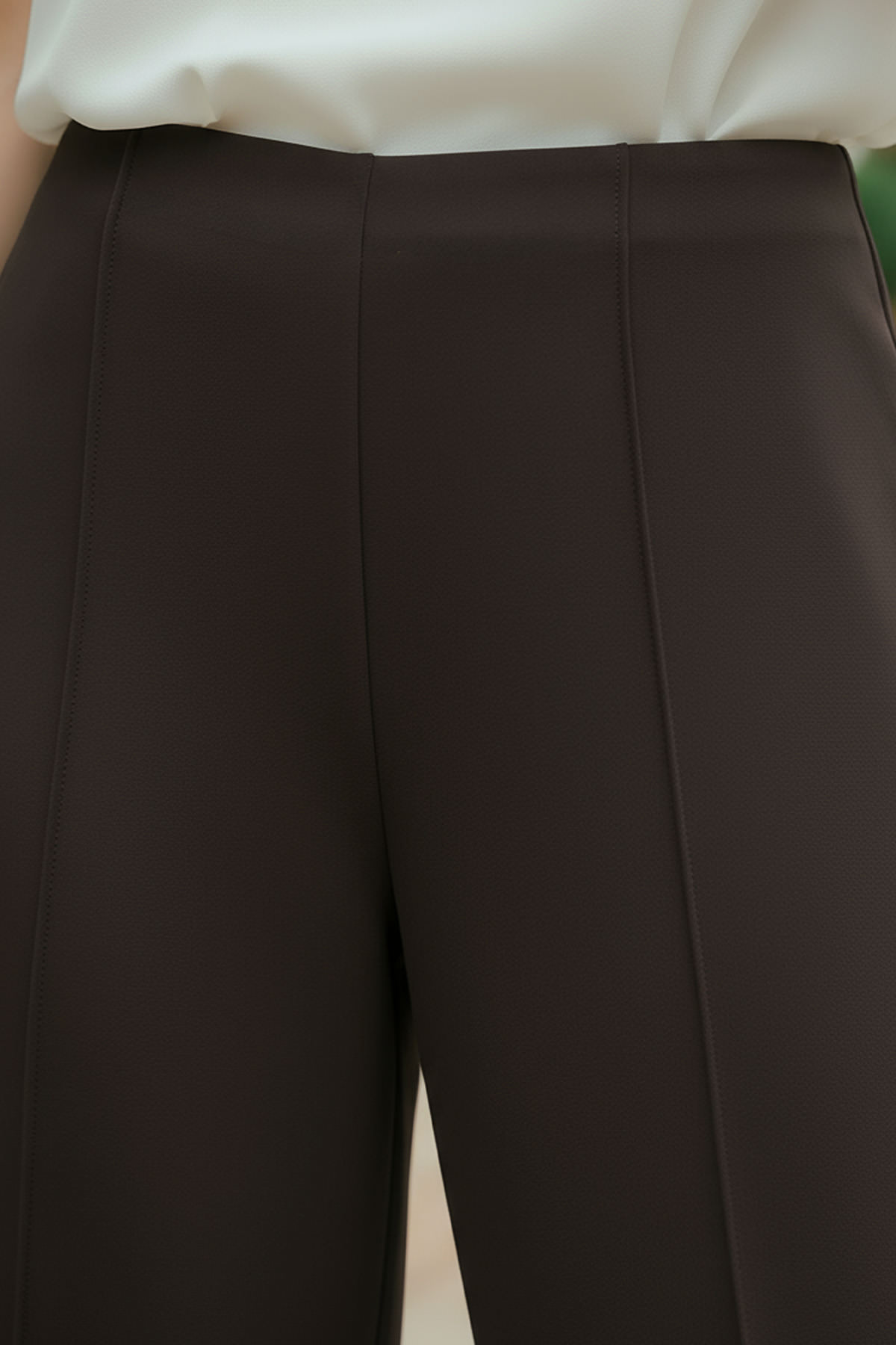 Likralı Scuba Pantolon 0033 - ACI KAHVERENGİ |  