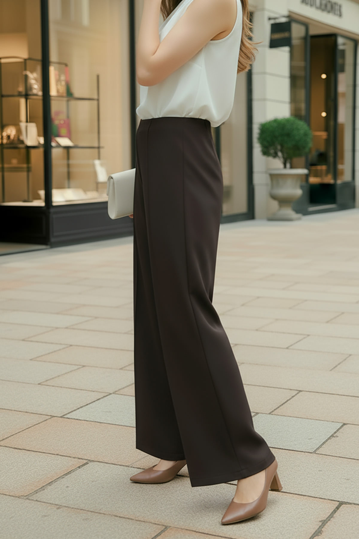 Likralı Scuba Pantolon 0033 - ACI KAHVERENGİ |  