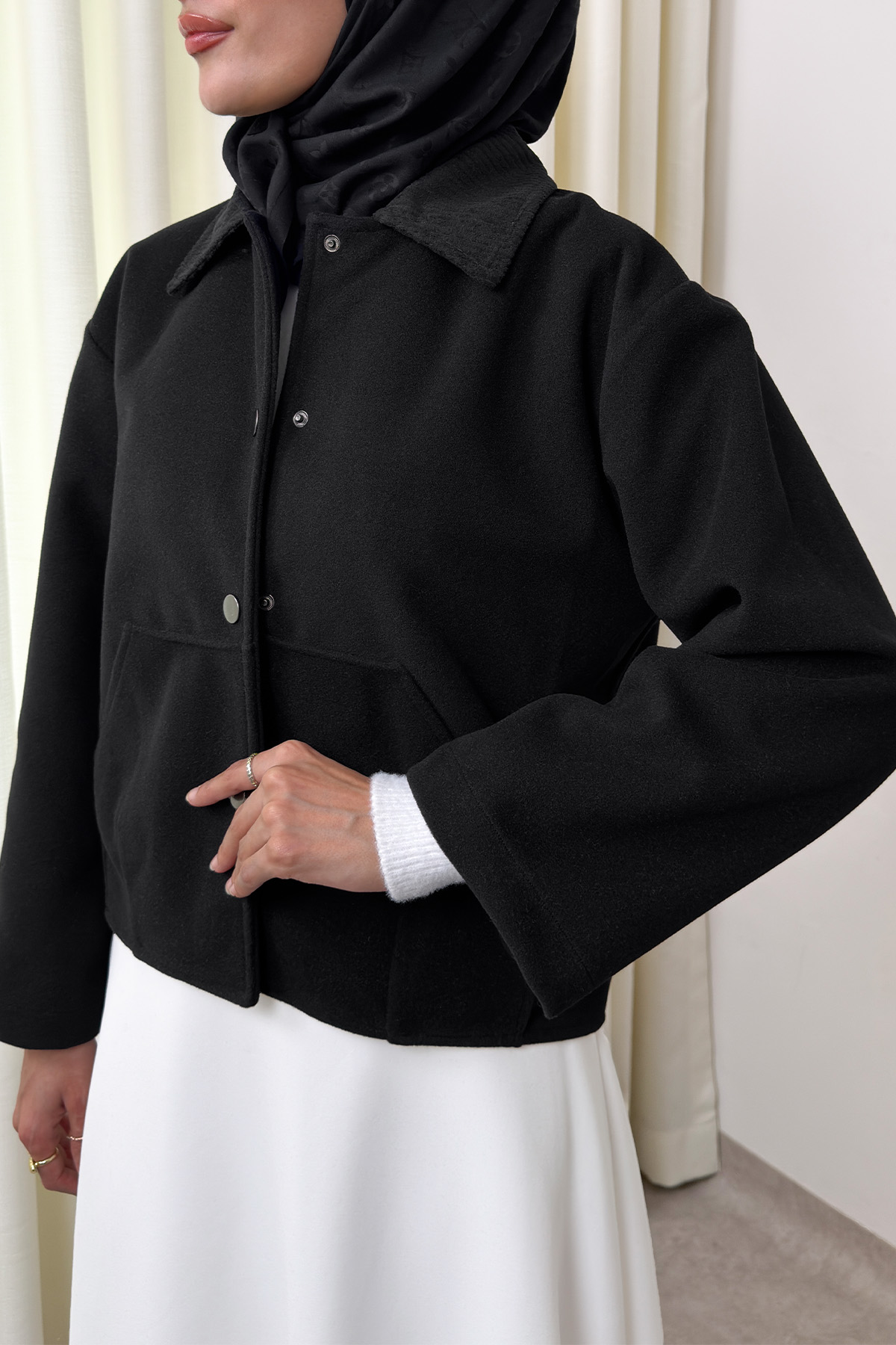 Kanguru Cepli Ceket 0034 - SİYAH |  