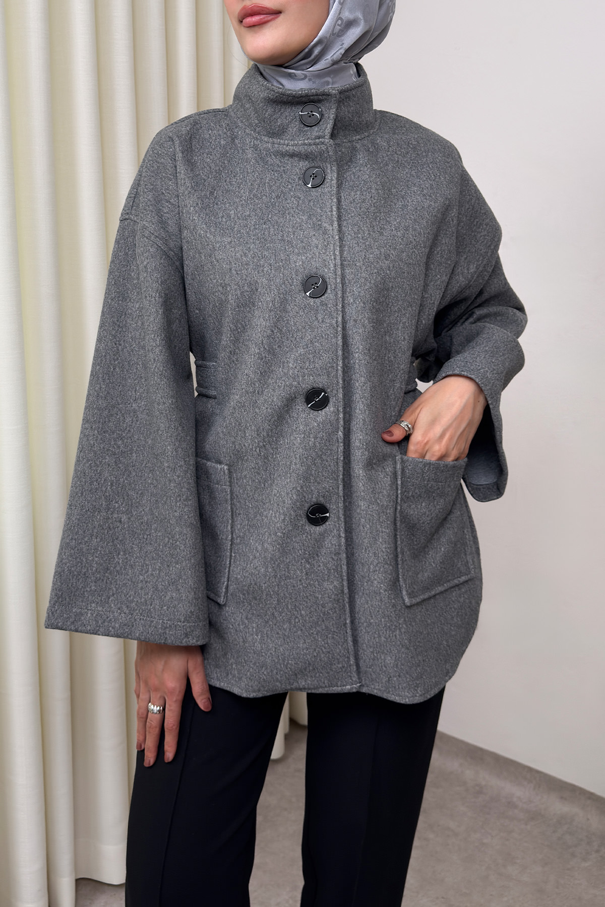 Hakim Yaka Kaşe Ceket 0035 - GRİ |  