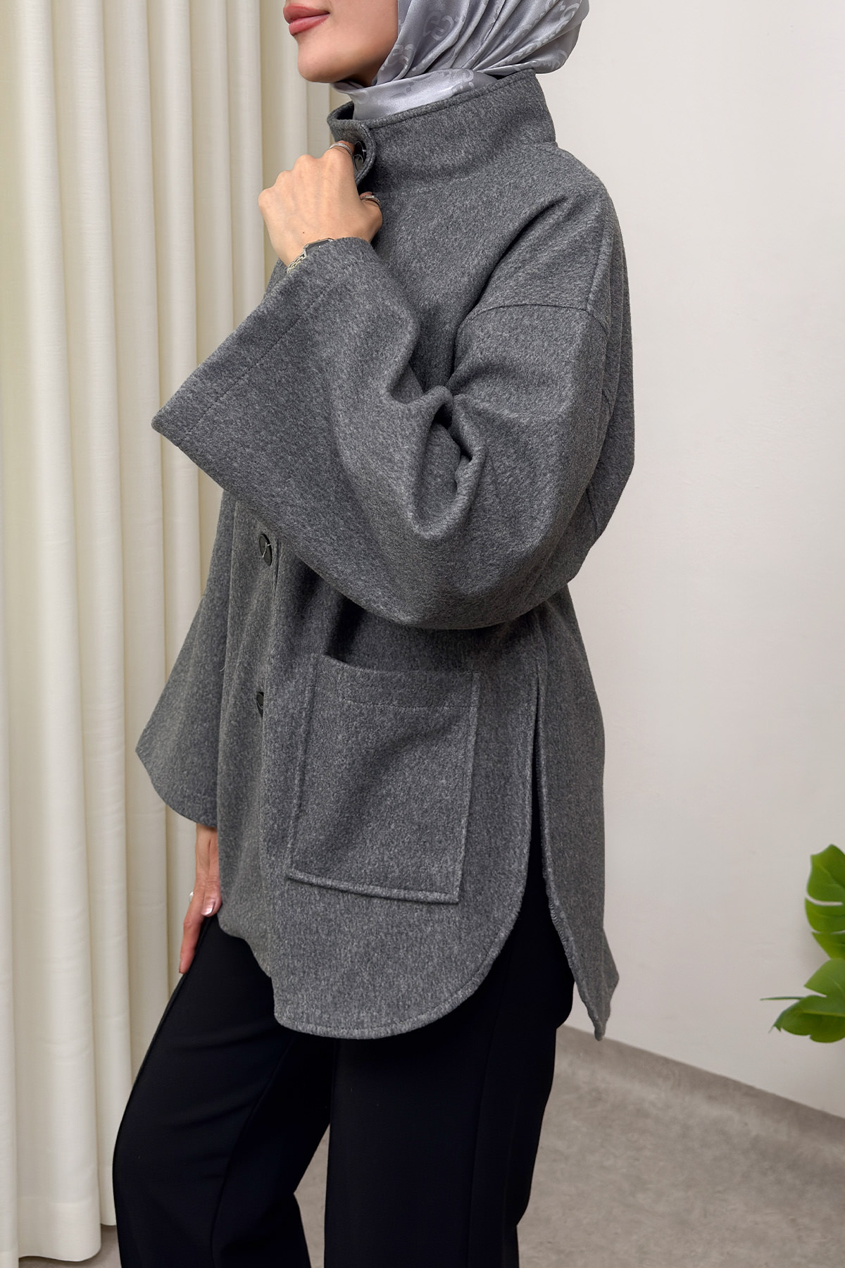 Hakim Yaka Kaşe Ceket 0035 - GRİ |  