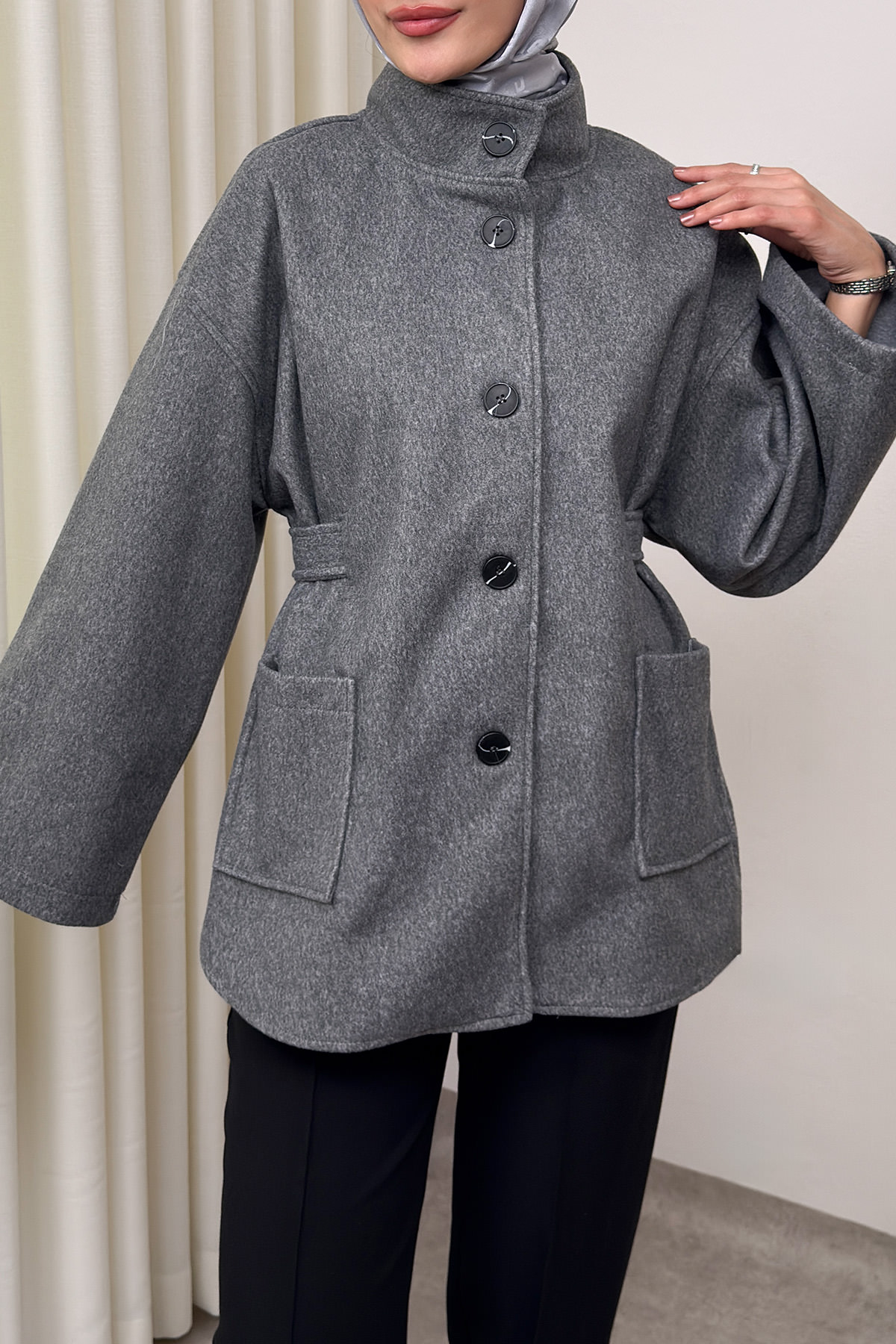 Hakim Yaka Kaşe Ceket 0035 - GRİ |  