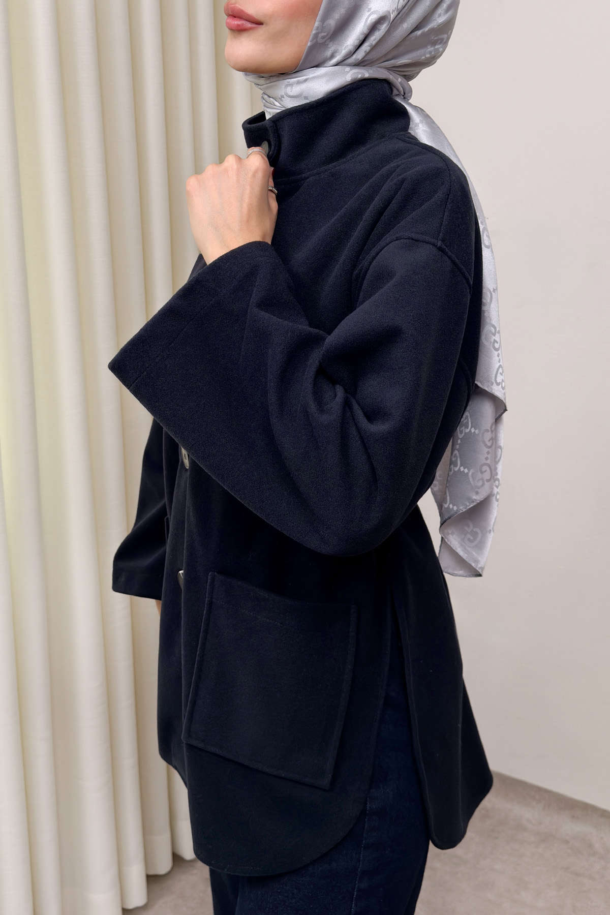 Hakim Yaka Kaşe Ceket 0035 - LACİVERT |  