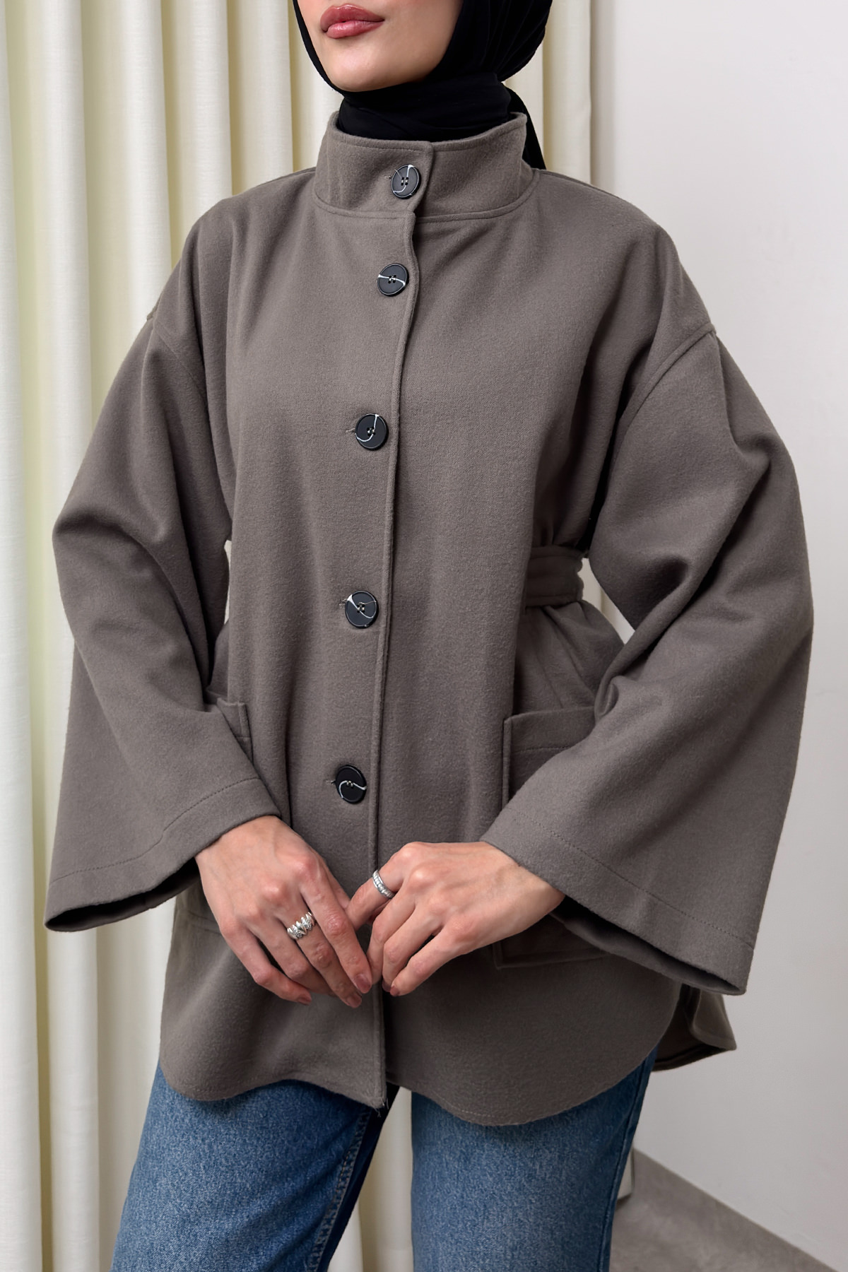 Hakim Yaka Kaşe Ceket 0035 - KOYU VİZON |  