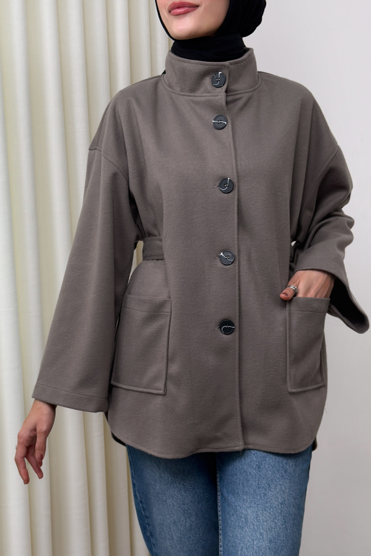 Hakim Yaka Kaşe Ceket 0035 - KOYU VİZON |  