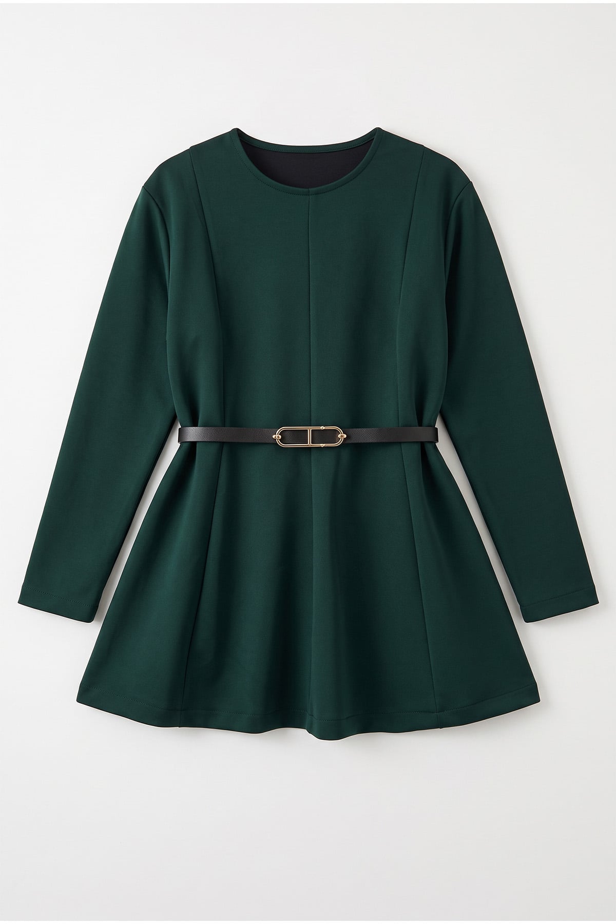 Kemerli Peplum Bluz 0040 - ZÜMRÜT YEŞİLİ | zenne.com 