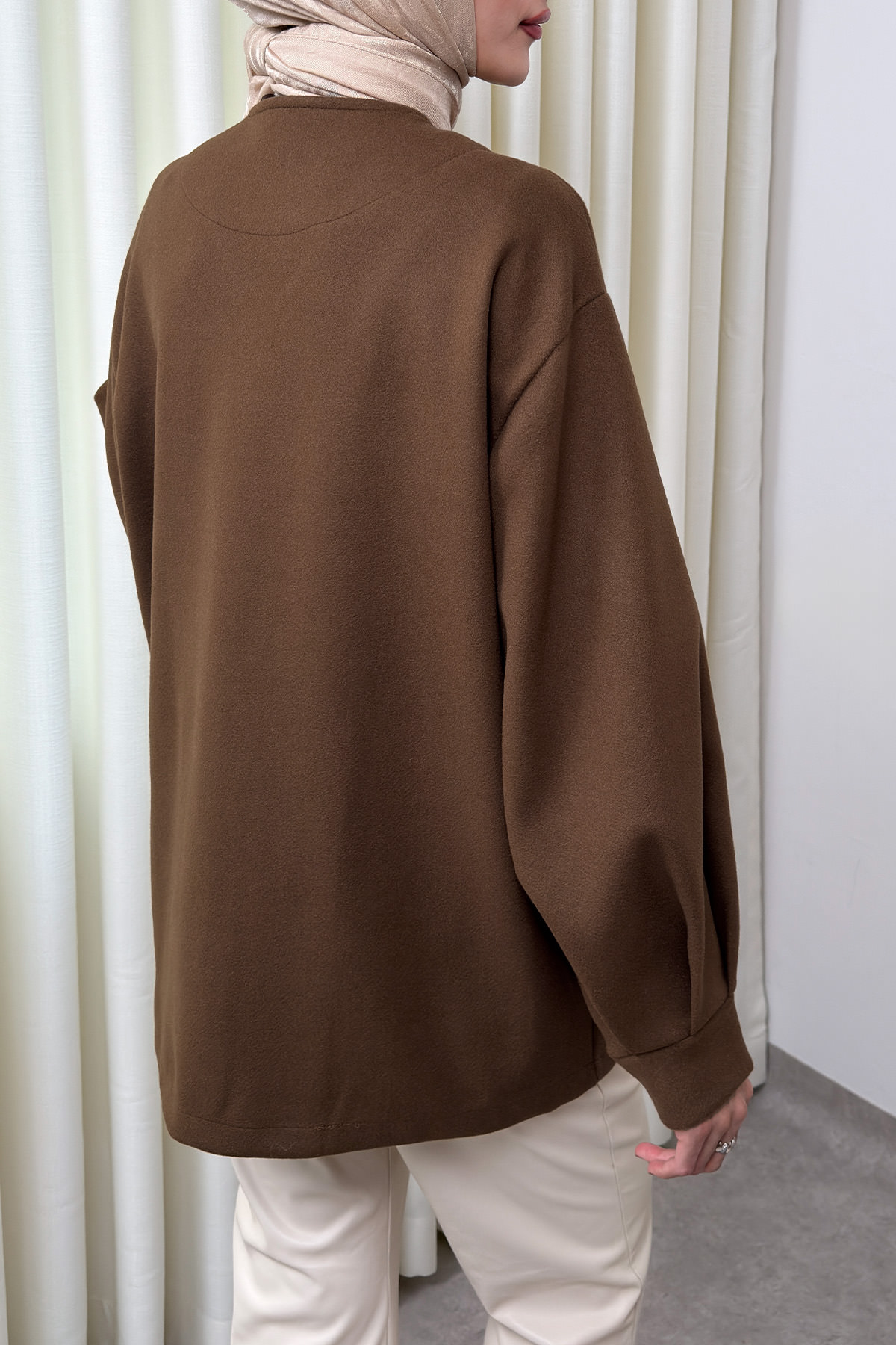 V Yaka Kaşe Ceket 0041 - KAHVERENGİ |  