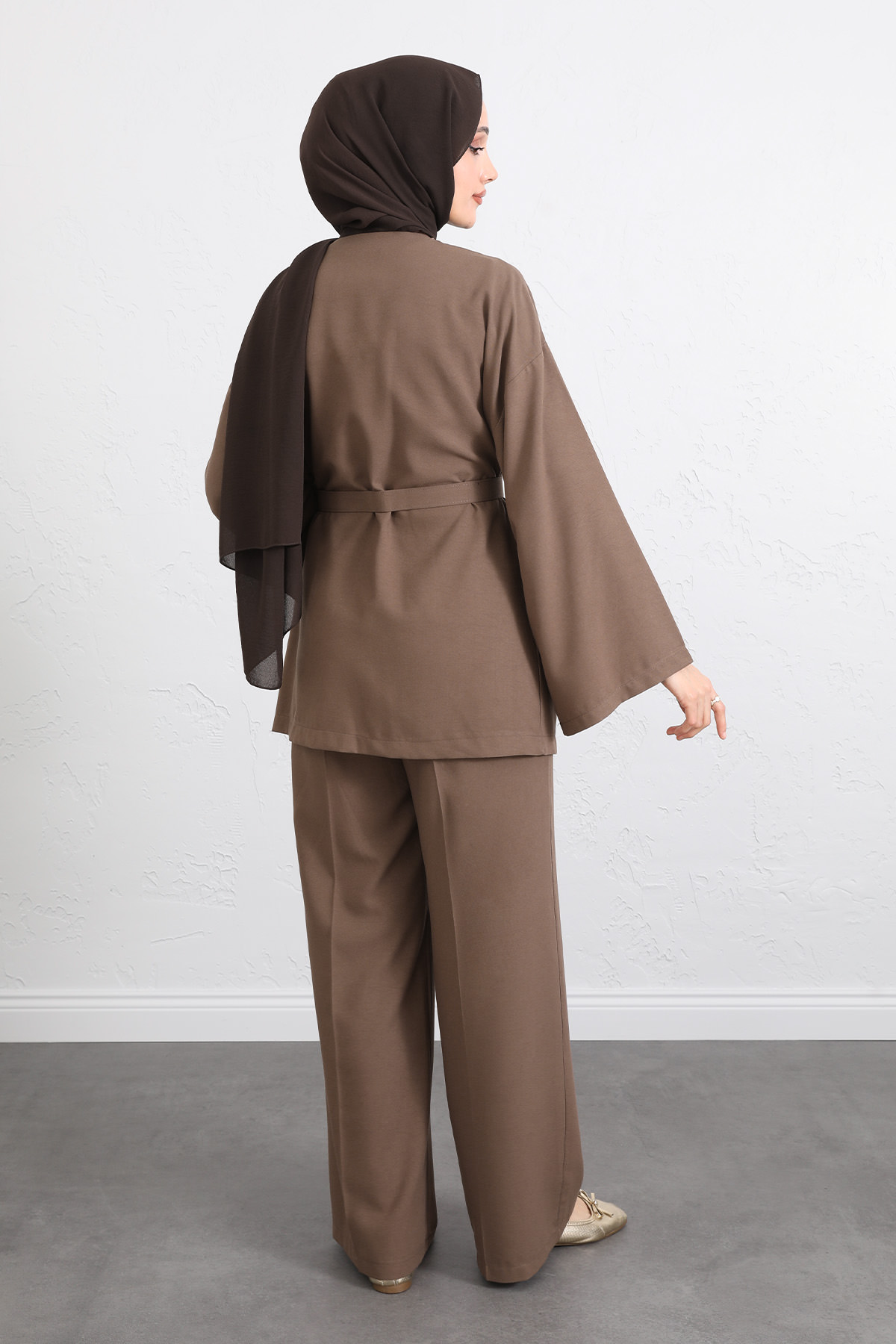 Kemerli Kimono Takım 0047 - VİZON |  