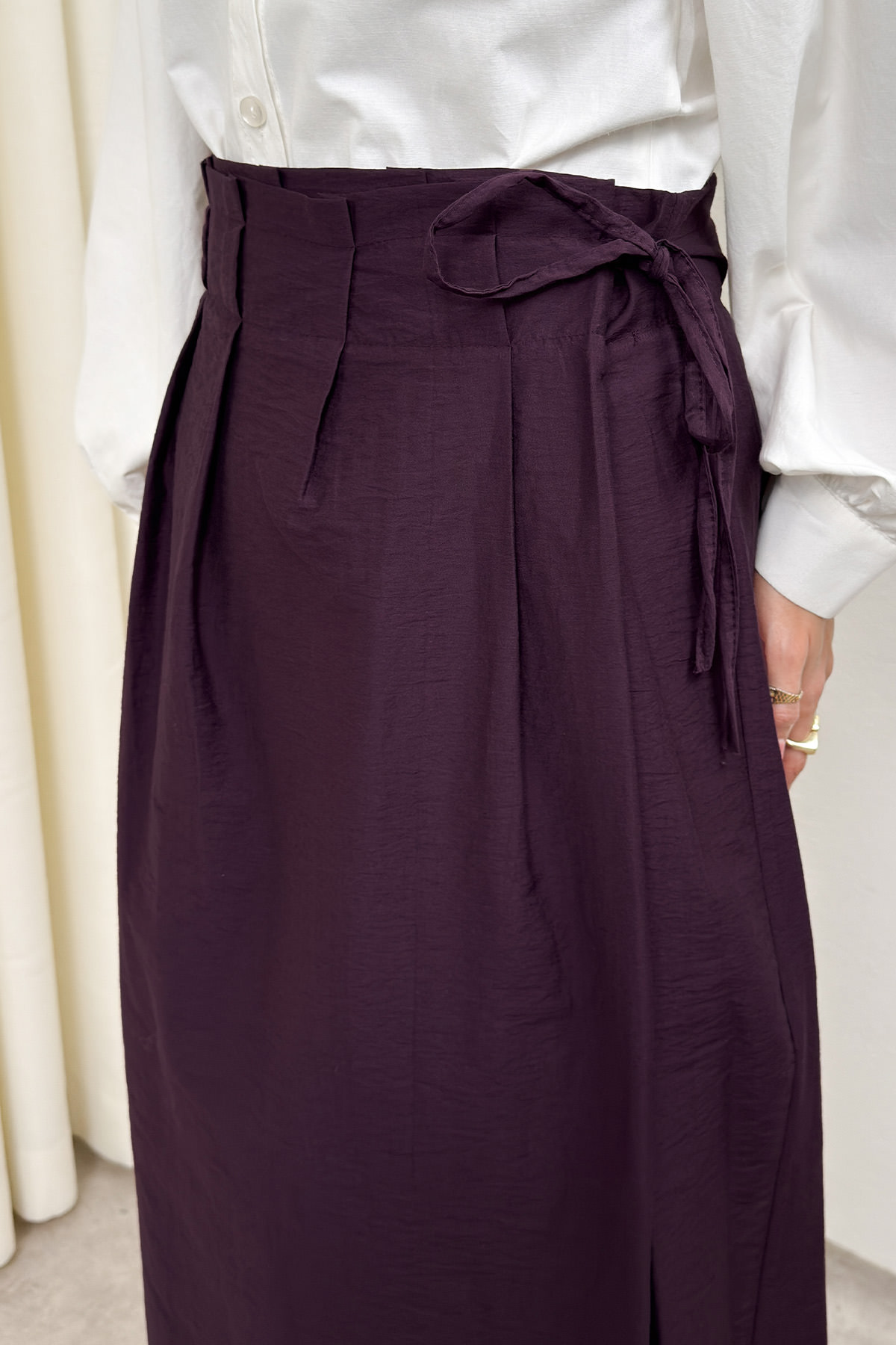 Yan Bağlamalı Ayarlanabilir Etek 0051 - MÜRDÜM |  