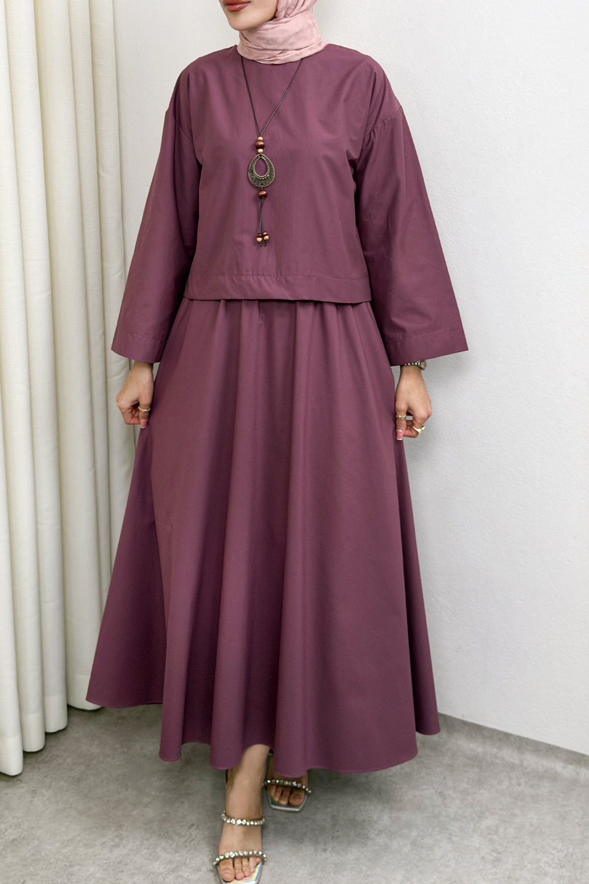 Aksesuar Detaylı Etekli Takım 0053 - MÜRDÜM |  