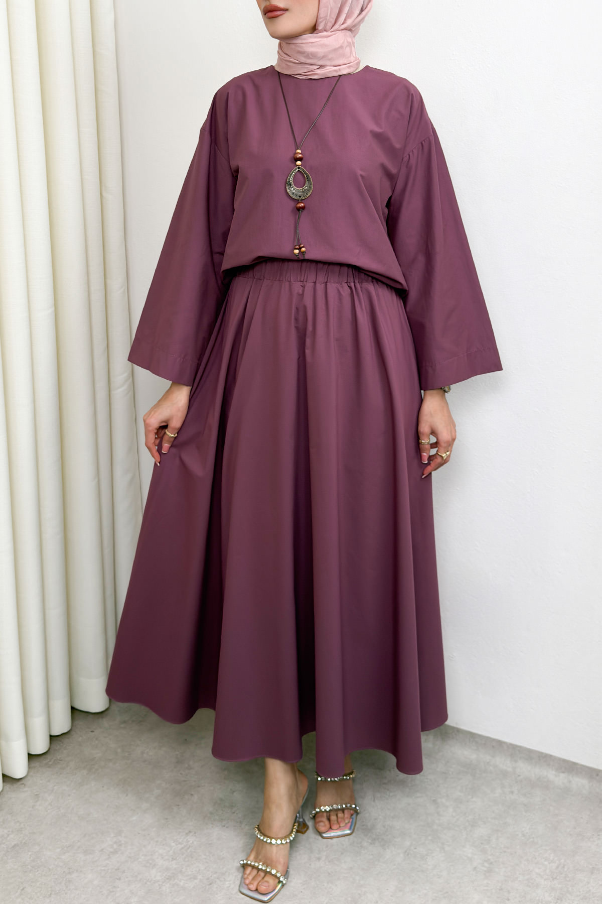 Aksesuar Detaylı Etekli Takım 0053 - MÜRDÜM |  