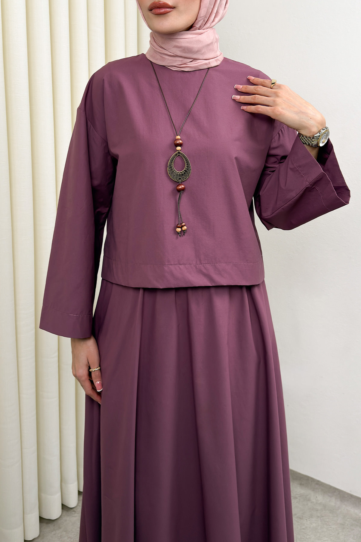 Aksesuar Detaylı Etekli Takım 0053 - MÜRDÜM |  