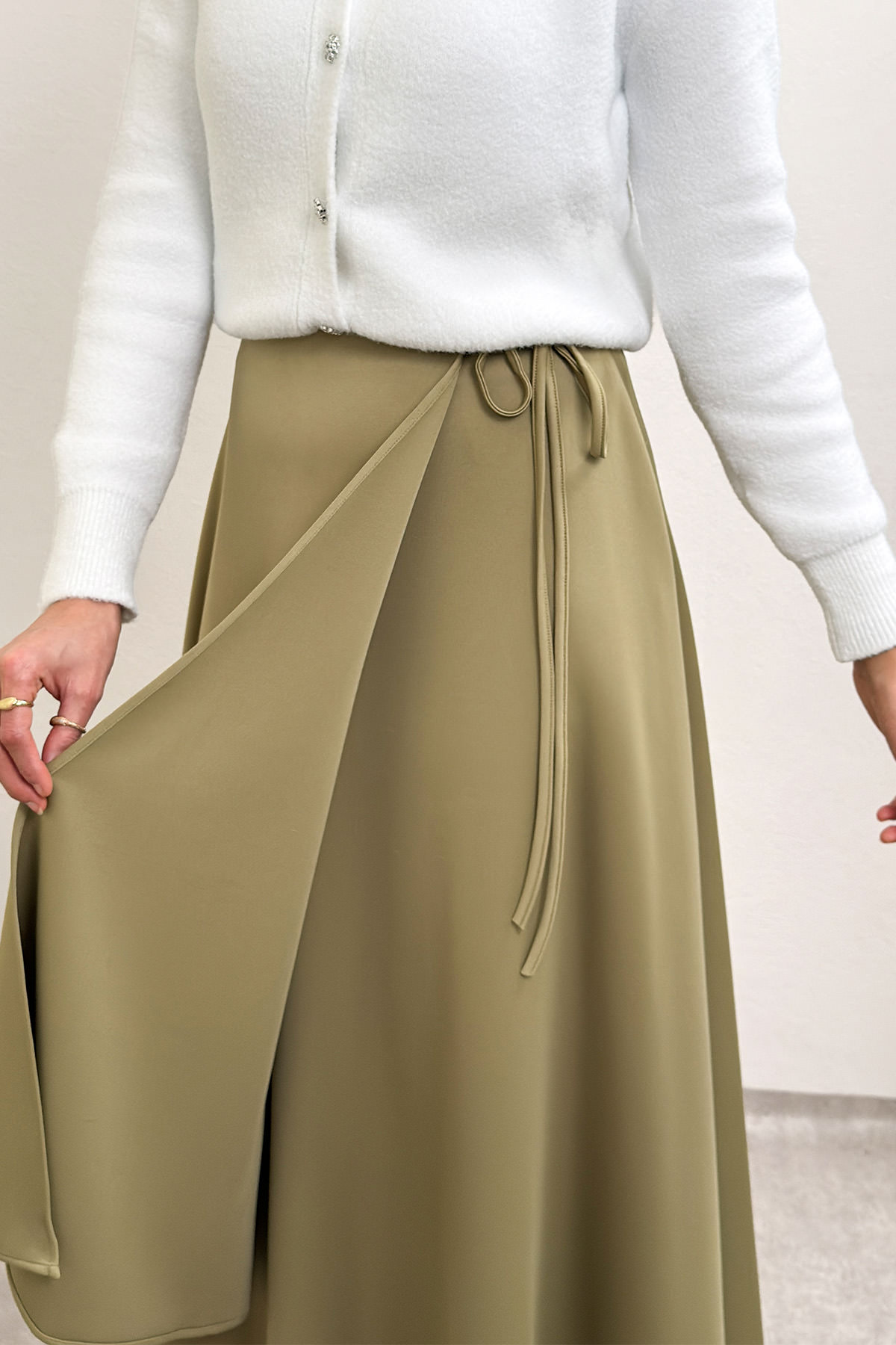 Belden Bağcıklı Scuba Etek 0056 - AÇIK HAKİ |  