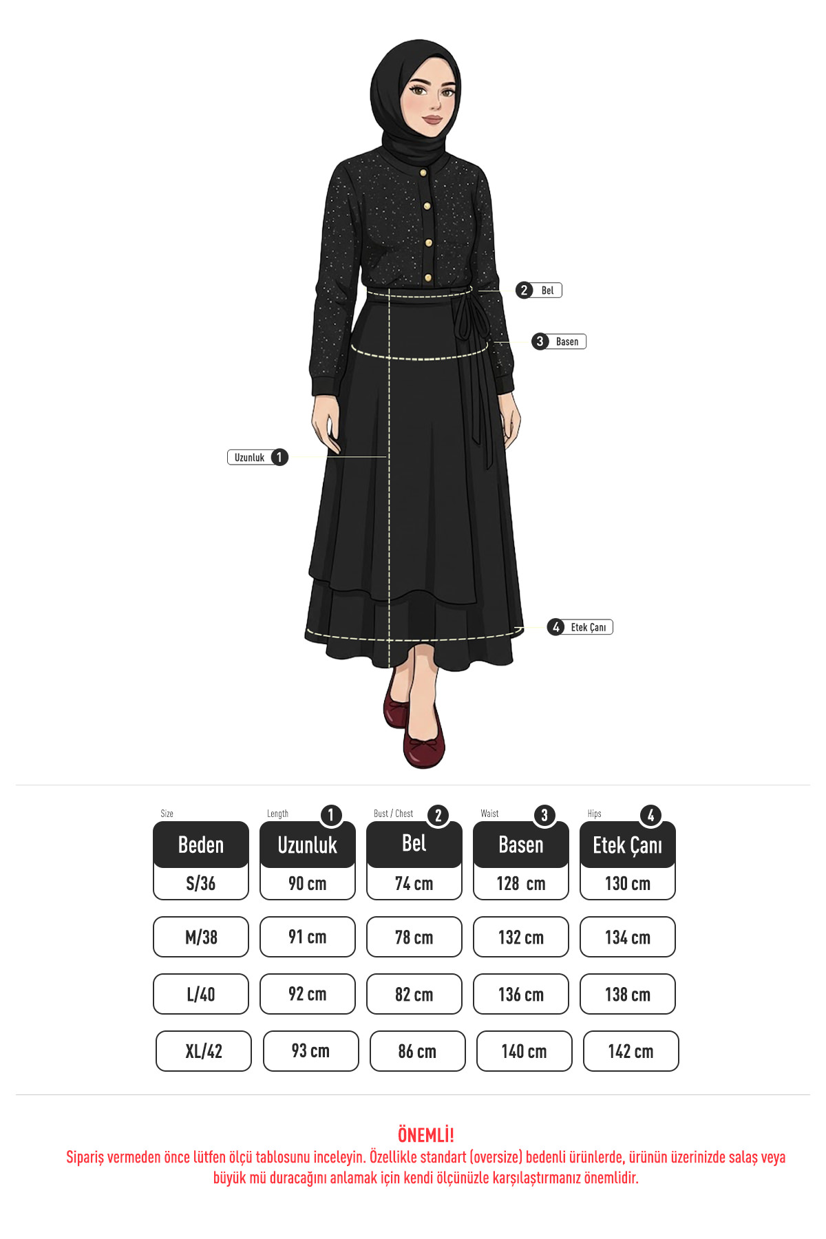 Belden Bağcıklı Scuba Etek 0056 - SİYAH |  