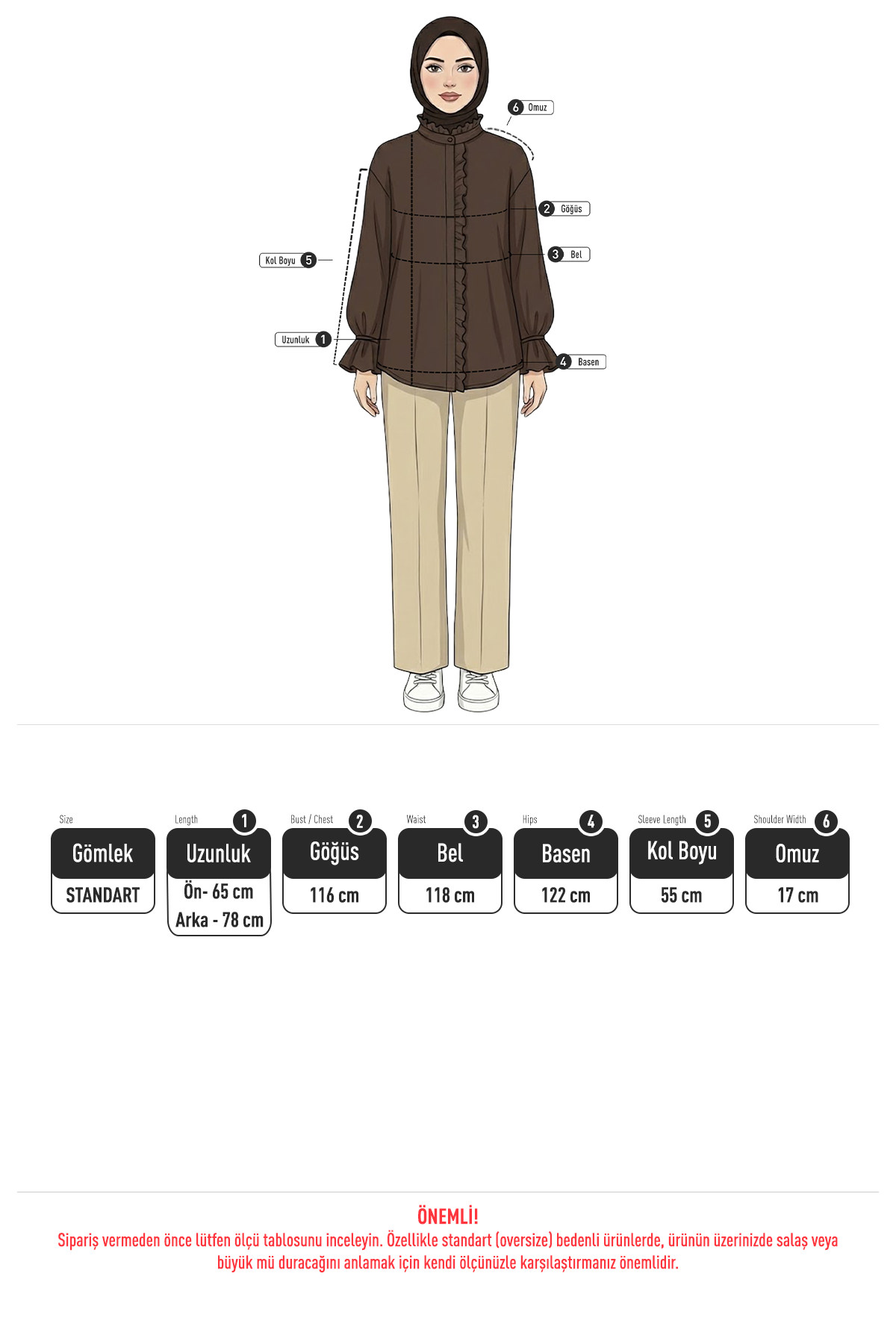 Fırfır Detaylı Oversize Gömlek 0057 - MÜRDÜM |  