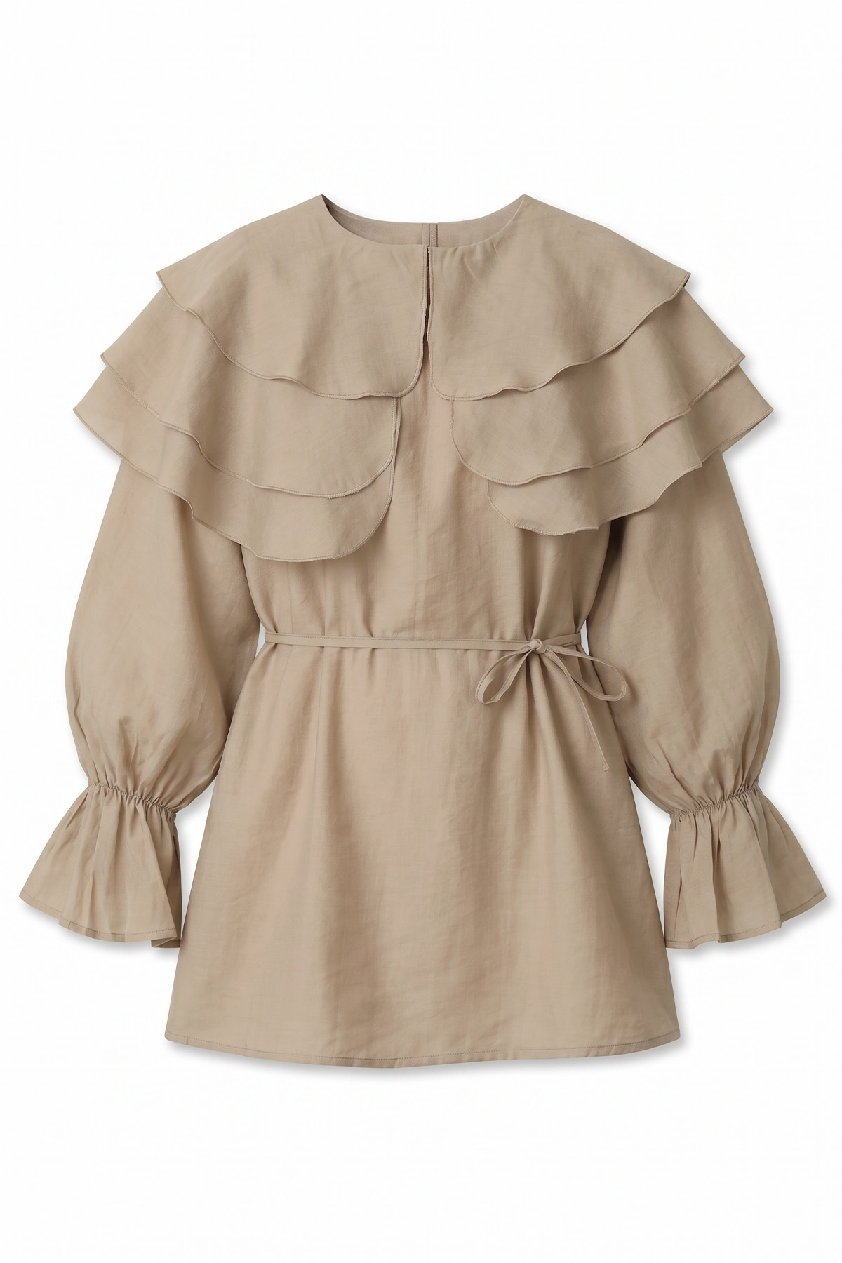 Katlı Yaka Tunik 0062 - BEJ |  