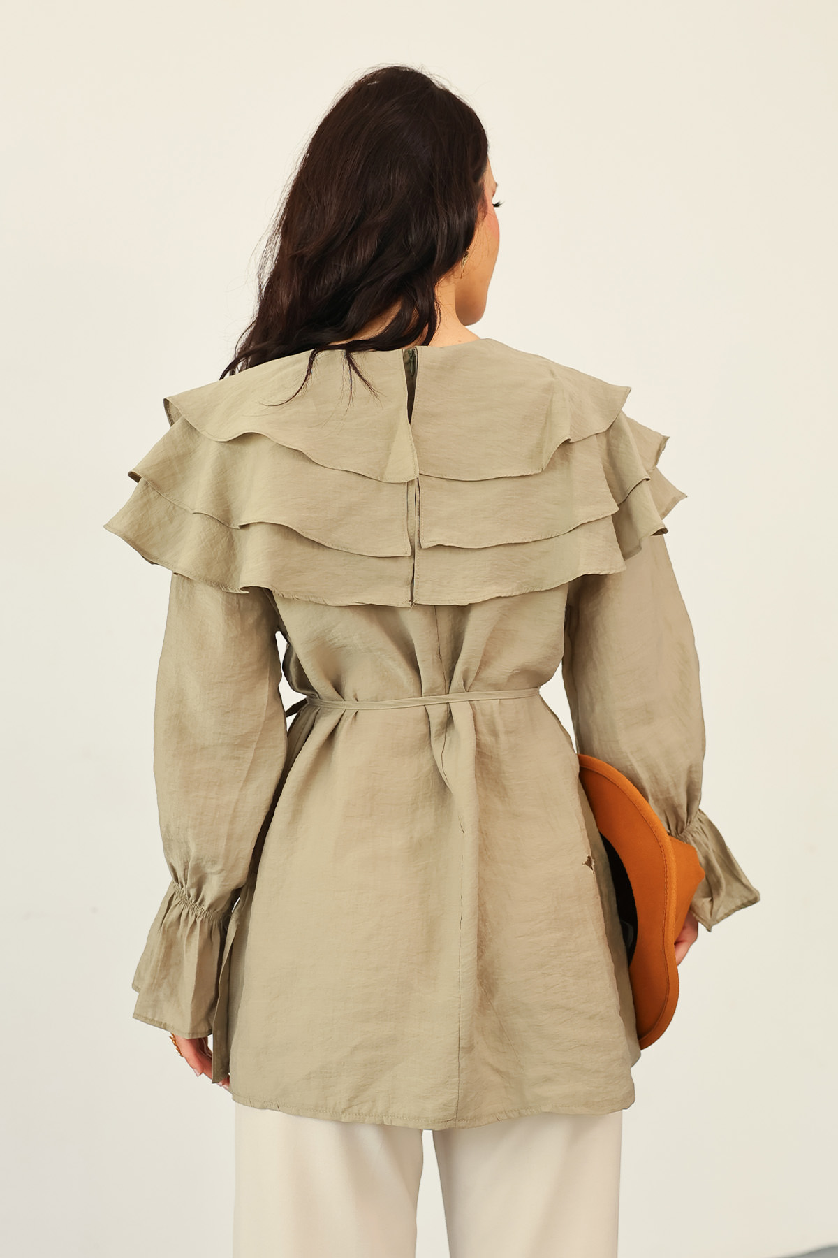 Katlı Yaka Tunik 0062 - HAKİ |  