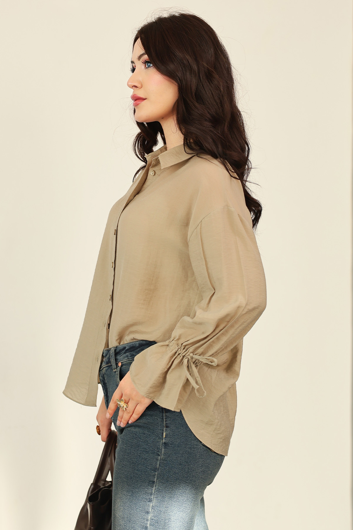 Kol Büzgülü Gömlek 0069 - HAKİ |  