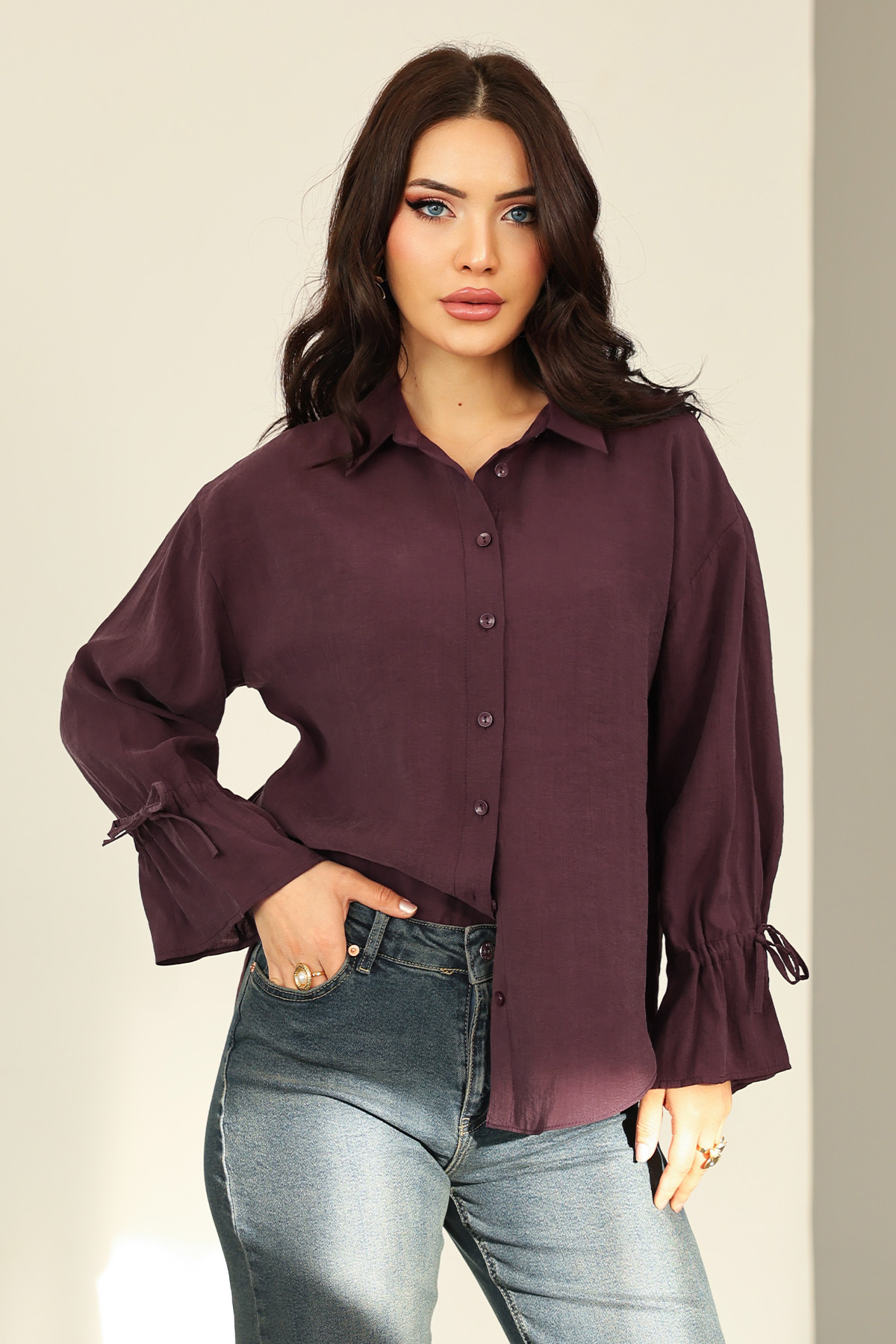 Kol Büzgülü Gömlek 0069 - MÜRDÜM |  