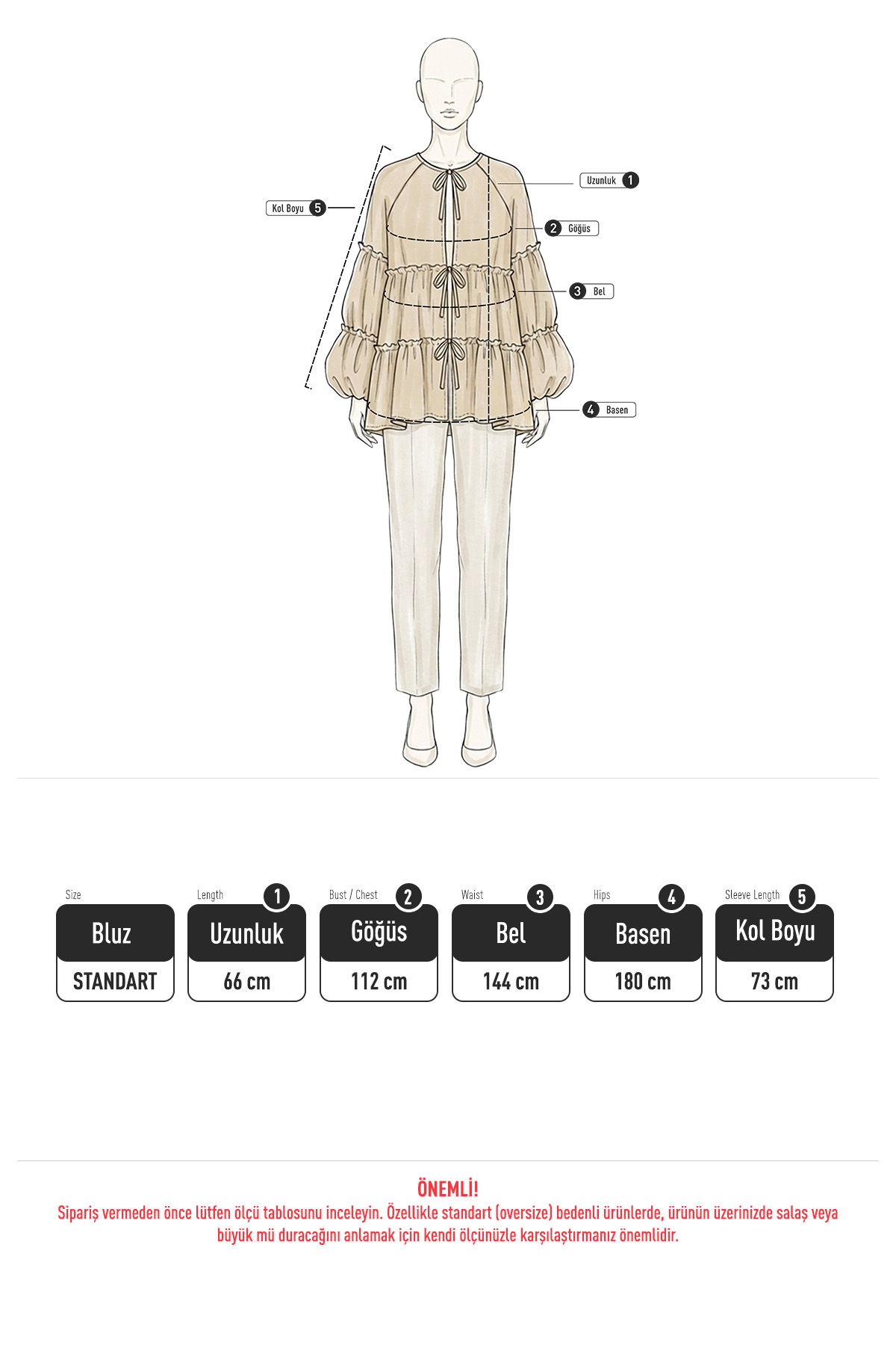 İp Bağcıklı Katlı Bluz 0073 - LACİVERT |  