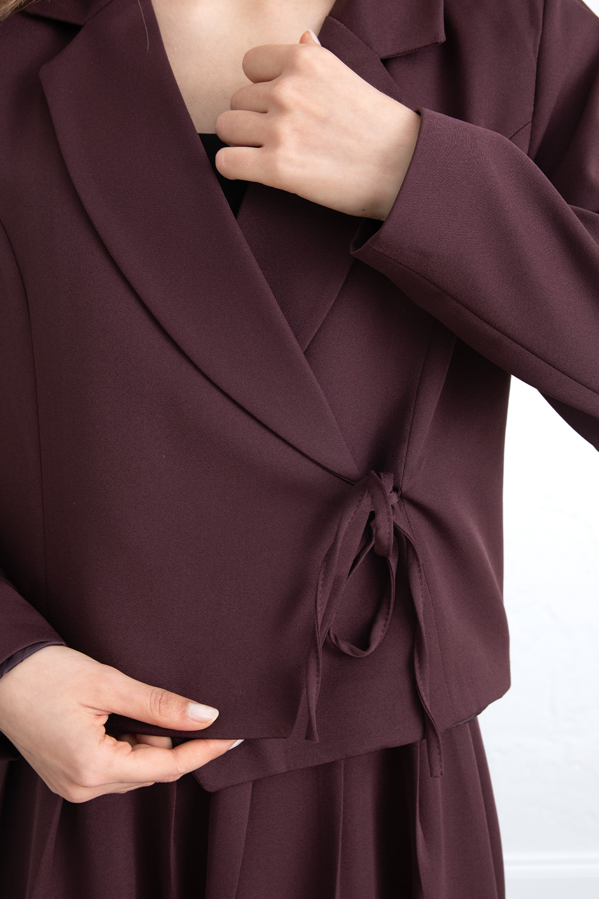 Bağcık Detay Ceketli Takım 0076 - MÜRDÜM |  